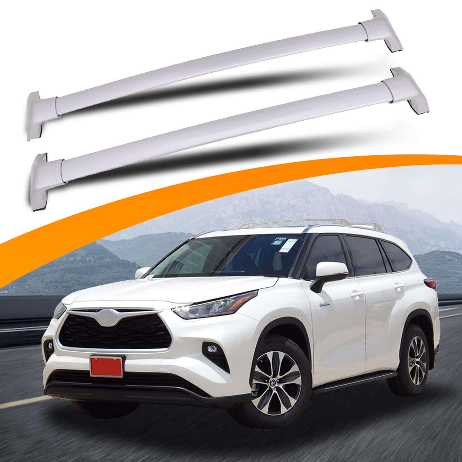 Snailfly Silver Cross Bars Roof Racks Fit For 2020-2025 Toyota Highlander Xle Xse Limited Platinum (Models With Side Rails)