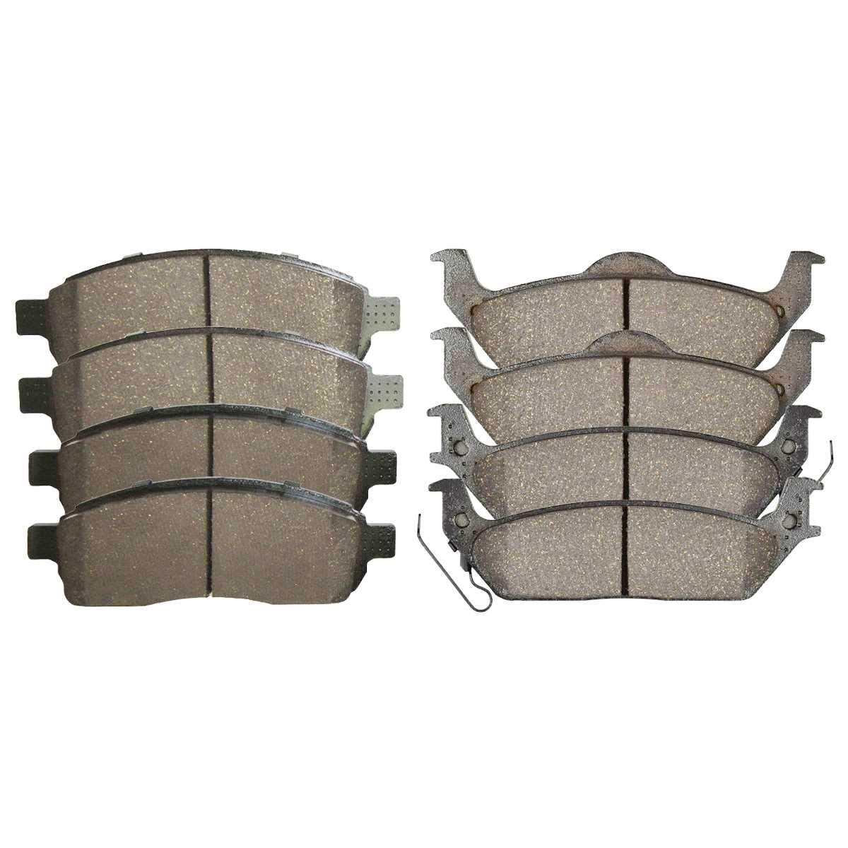 Autoshack Front And Rear Ceramic Brake Pads Set 8Pcs Replacement For 2004 2005 2006 2007 2008 2009 Ford F-150 2006-2008 Lincoln Mark Lt 4.2L 4.6L 5.4L V6 V8 4Wd Awd Rwd Scd1083-1012
