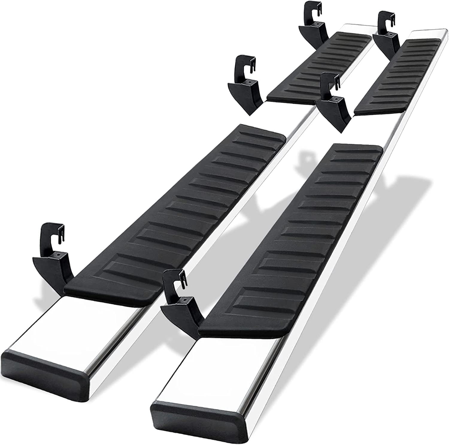 Comnova 6 Inches Double Cab Running Boards & Steps For 2007-2018 Chevy Silverado/Gmc Sierra 1500 Double Cab, 2007-2019 Silverado/Sierra 2500Hd 3500Hd, Stainless Steel Silverado Running Boards.