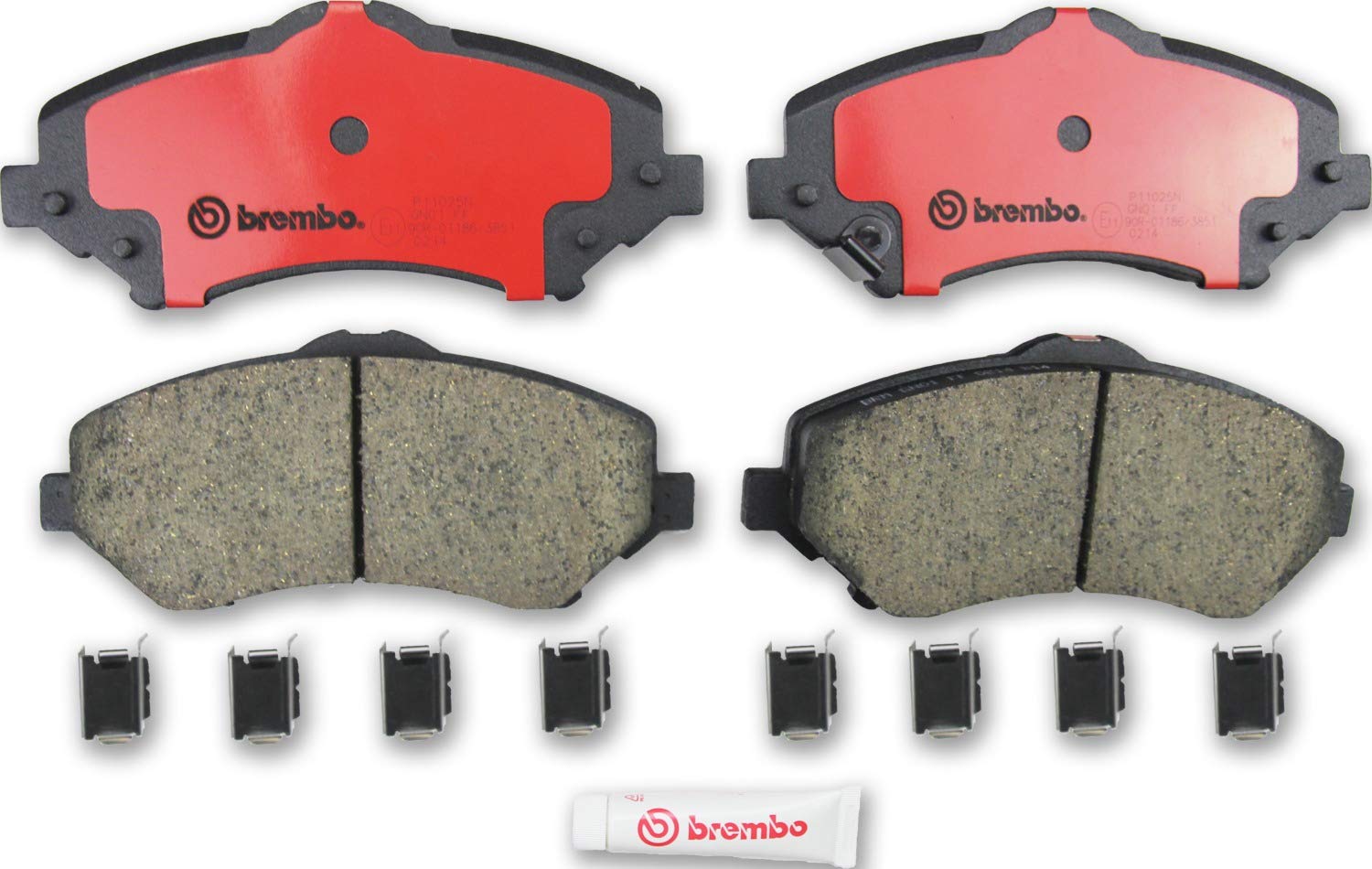 Brembo P11025N Premium Ceramic Front Disc Brake Pad Set Chrysler/Dodge/Fiat/Jeep/Vw Oe# 68029263Aa