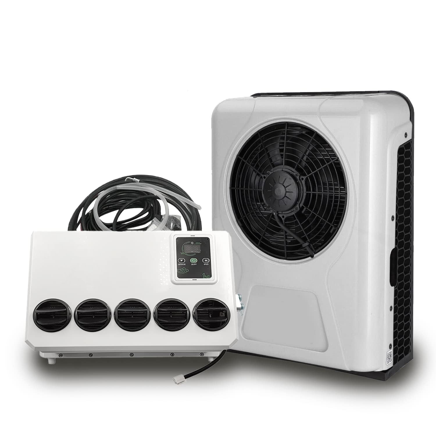 Hanaiette Gouku 12 Volt Dc Rv Air Conditioner, Split Energy Electric Truck Cab Air Conditioner Unit For Camper Semi Truck Ac Unit, Eac1009.12.W, White