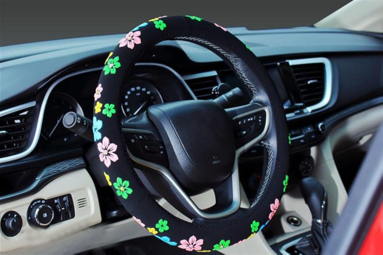 Women'S Cute New Flower Steering Wheel Cover (Safflower)