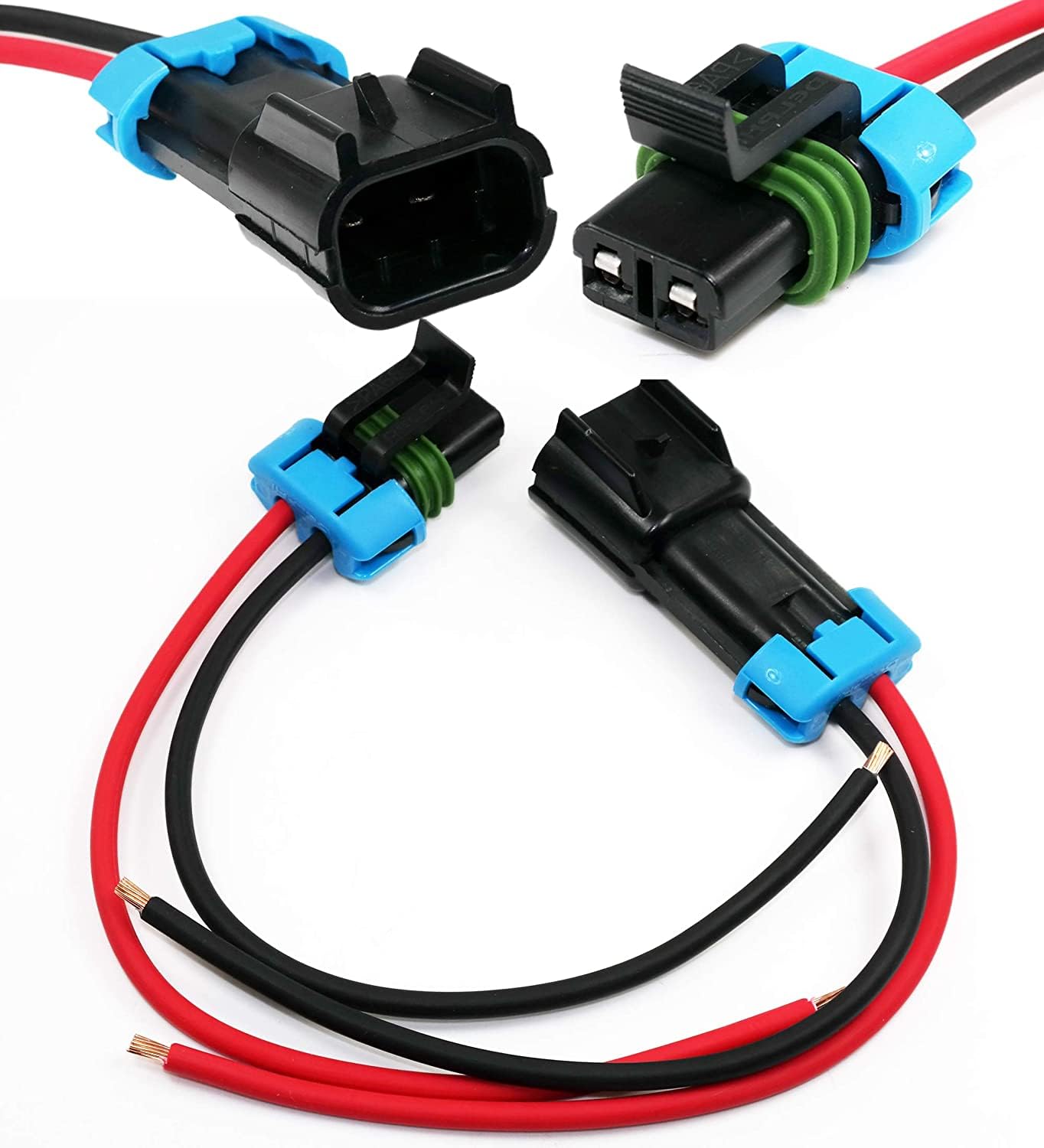 1-Pack (Male To Female Pigtail 12Ga) Metri-Pack 2-Pin 30 Amp, 280 Series Connector Multi-Purpose