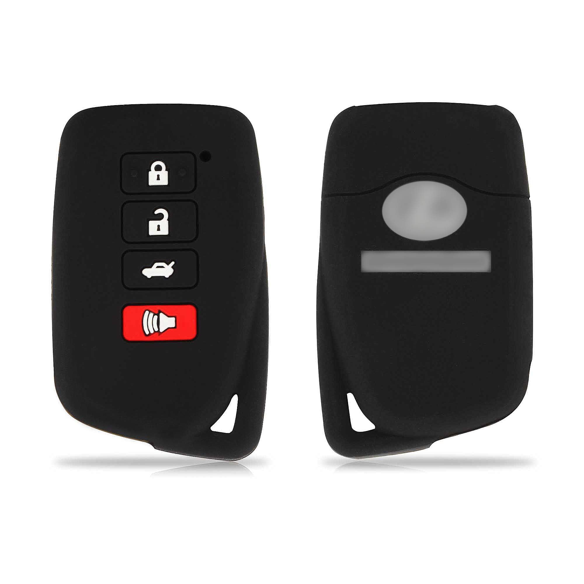 Tomall Silicone Key Cover Black For Lexus Is Es Gs Nx Rx Lx Rc 4 Buttons Smart Remote Key (Pack Of 2)