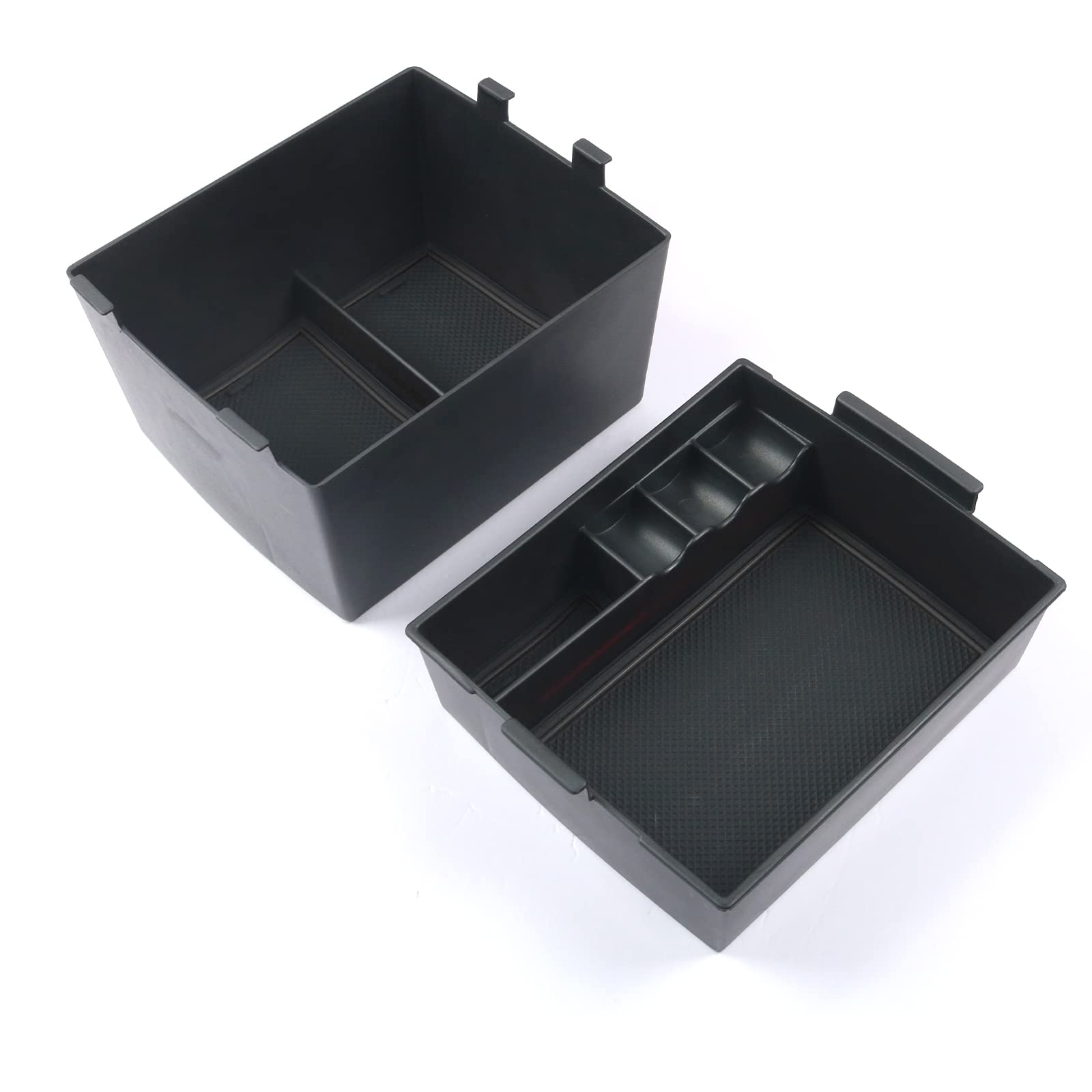 Cdefg For 2022 2023 2024 Maverick Pickup Truck Center Console Organizer Tray 2022 2023 2024 Maverick Armrest Trays Storage Box Coin Container 2022-2024 Maverick Truck Accessories, 2-Pack(Black Trim)