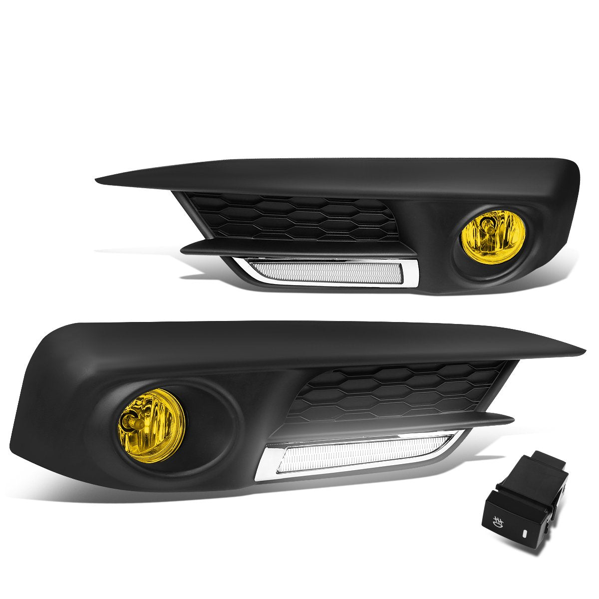 Dna Motoring Fl-Ztl-248-Am Assembly Fog Light Driver & Passenger Side Enhance Visibility [Compatible With 16-17 Honda Civic Sedan]