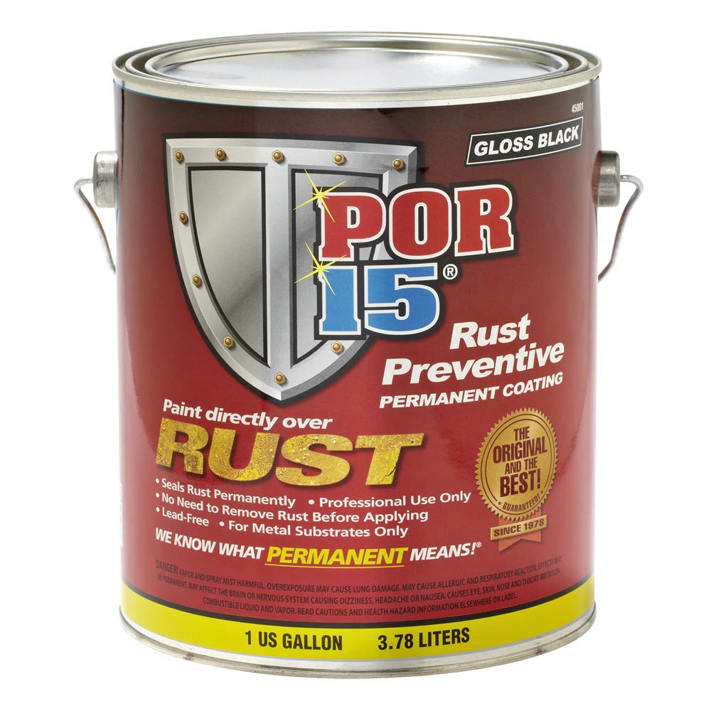 Por-15 Rust Preventive Coating, Stop Rust And Corrosion Permanently, Anti-Rust, Non-Porous Protective Barrier, 128 Fluid Ounces, Gloss Black