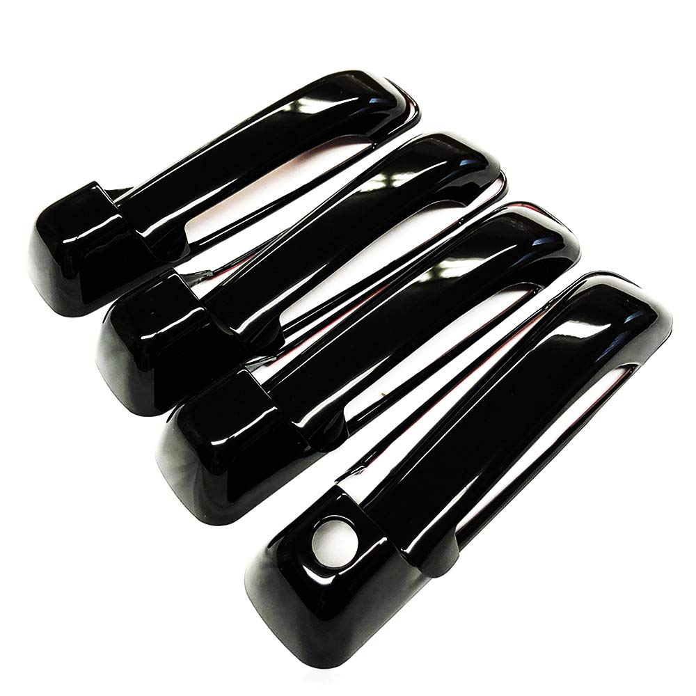 Erushautoparts Black Door Handle Covers Compatible With 10-18 Ra-M 1500+2500+3500 / Commander/Grand Cherokee