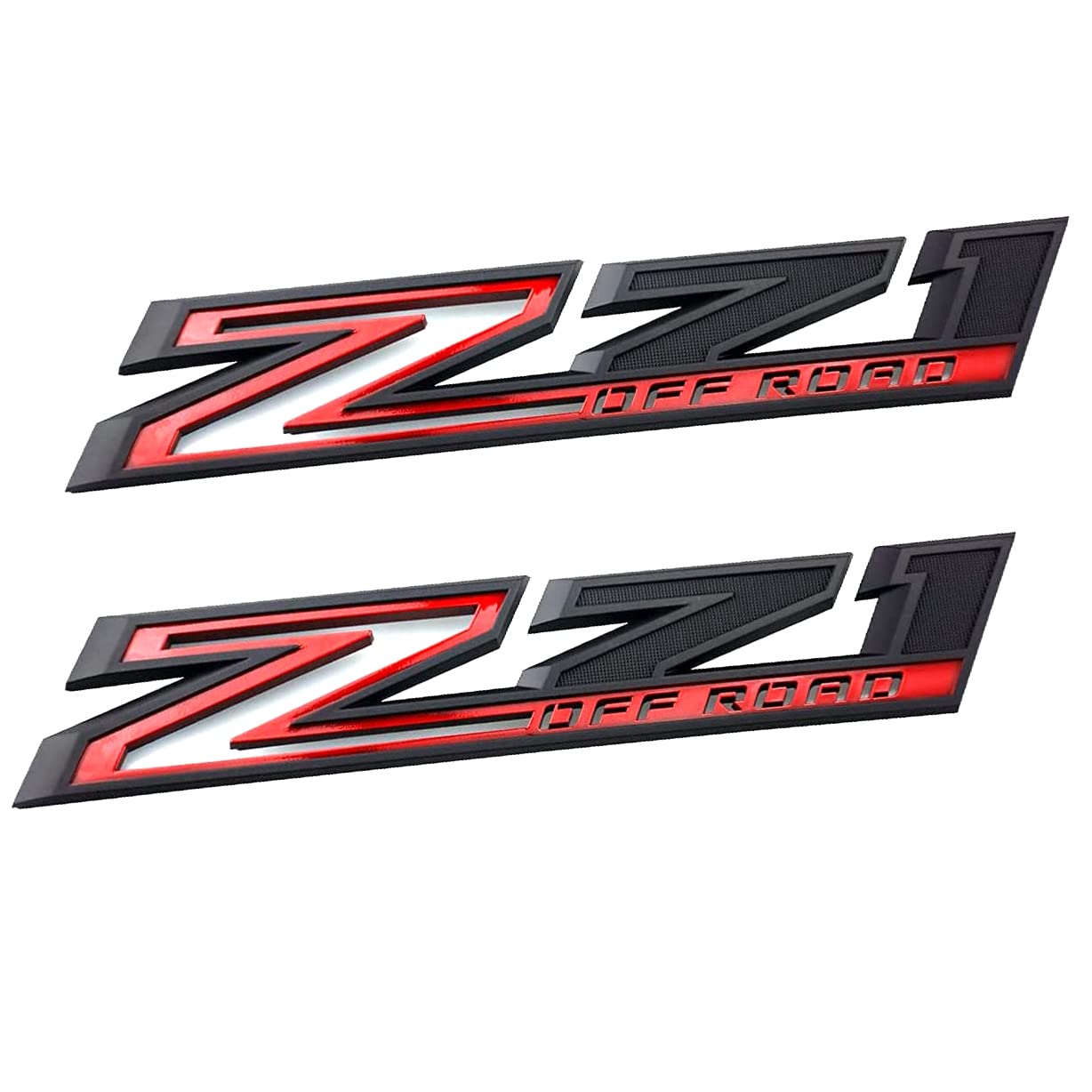2Pack 2019-2025 Oem Z71 Off Road Emblems Side Decals Badges Compatible With Fits Silverado Offroad Parts 84632695 (Black Red)
