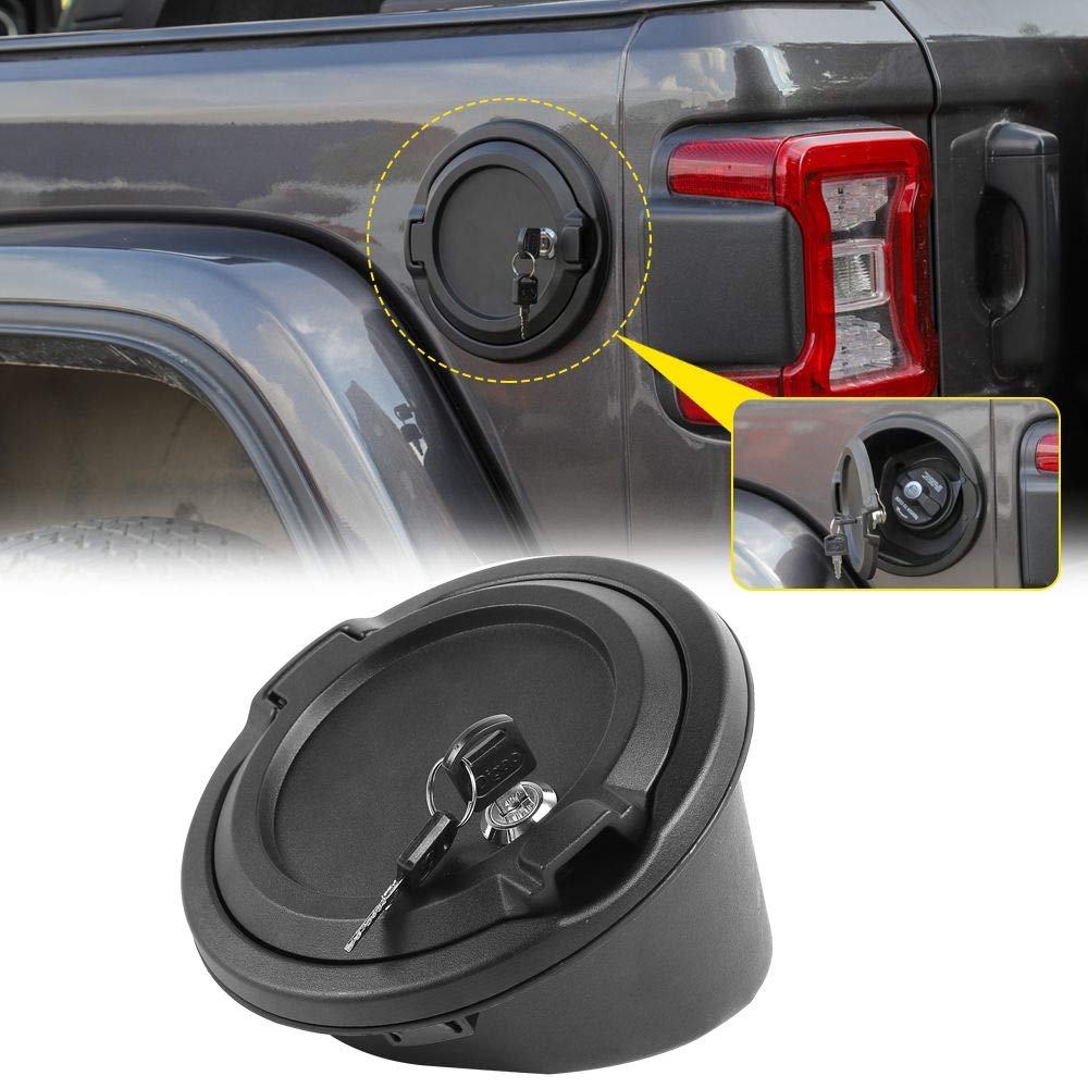 Rt-Tcz Fuel Filler Door Locking Gas Tank Cap Cover Accessories For 2018-2024 Jeep Wrangler Jl Jlu Unlimited Sport Rubicon Sahara 2-Door 4-Door