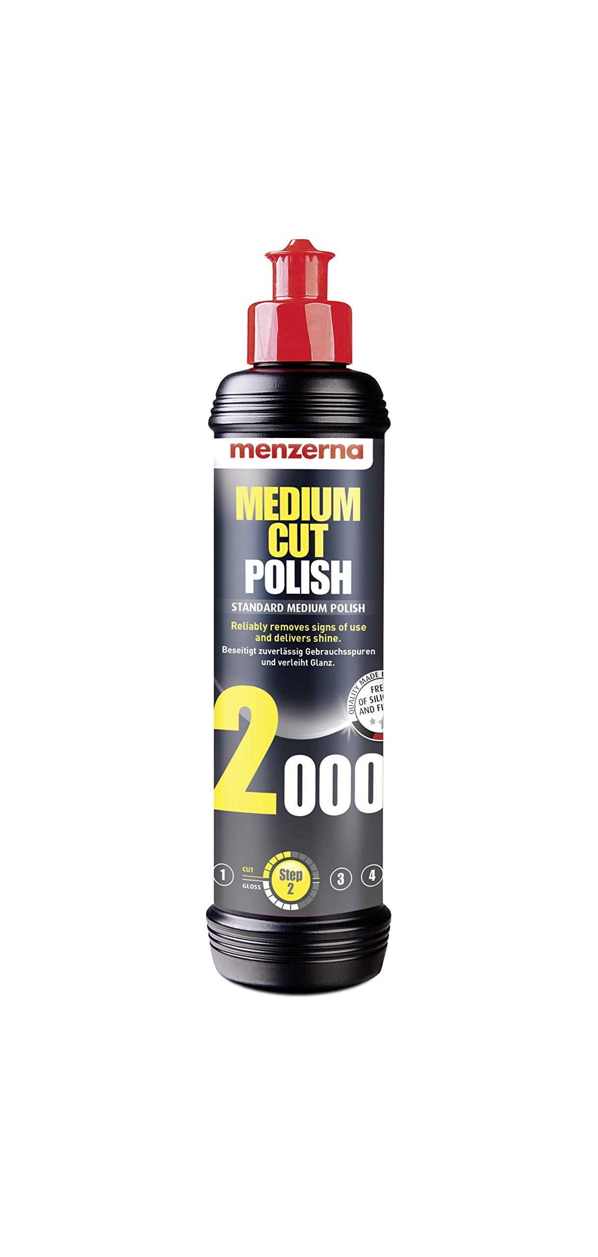 Menzerna Medium Cut Polish 2000 8 Fl Oz - The Classic Fine Abrasive Polish For The Removal Of Moderately Deep Scratches (Former Po91E &Po91L)