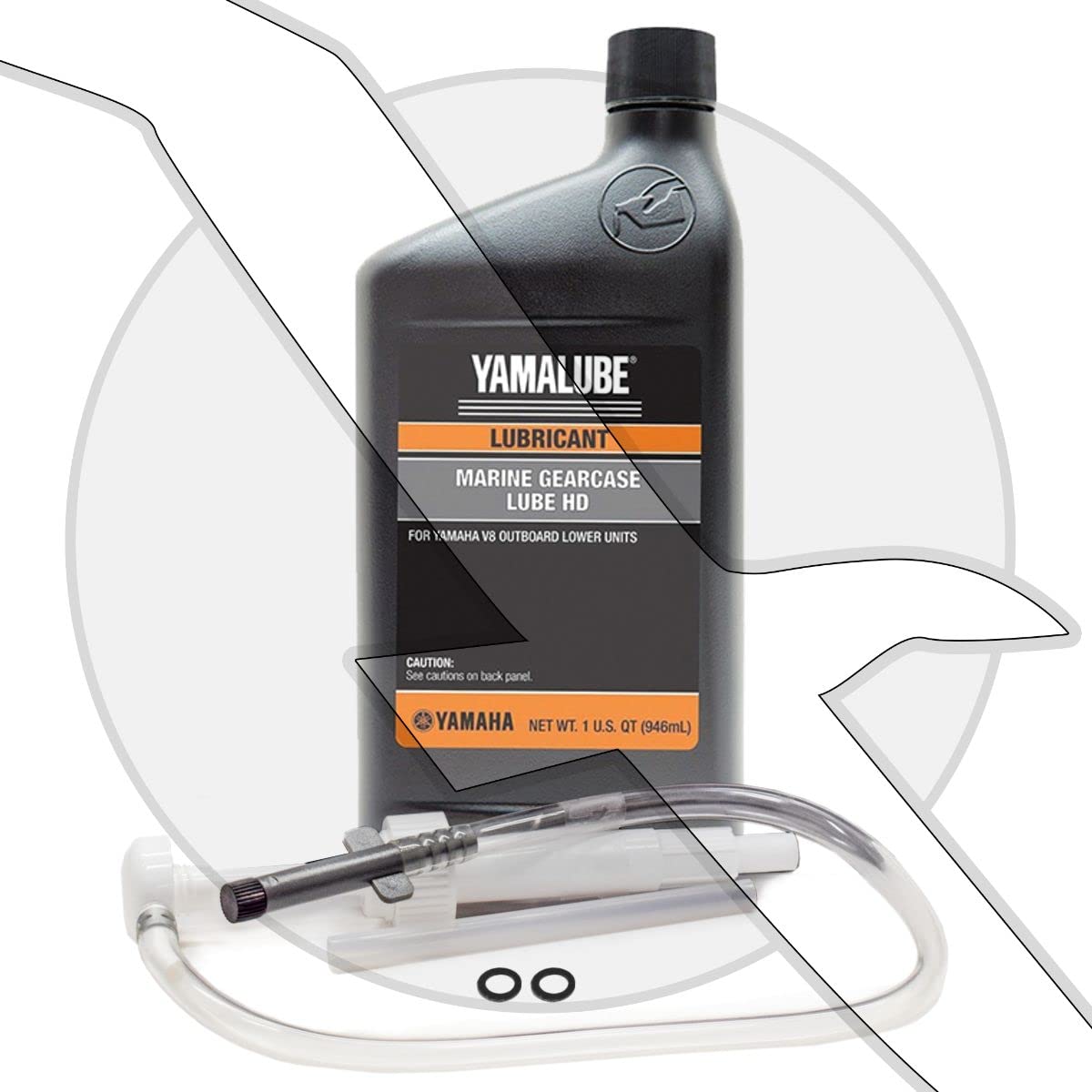 Yamalube Oem Outboard Hd Heavy Duty Gear Lube Kit W/Pump, Acc-Glube-Hd-Qt Lower Unit Oil, 90430-08003-00 Gaskets 4 Stroke V8 F300 F350 5.3L Sho Vmax F200 F225 F250 4.2L Offshore