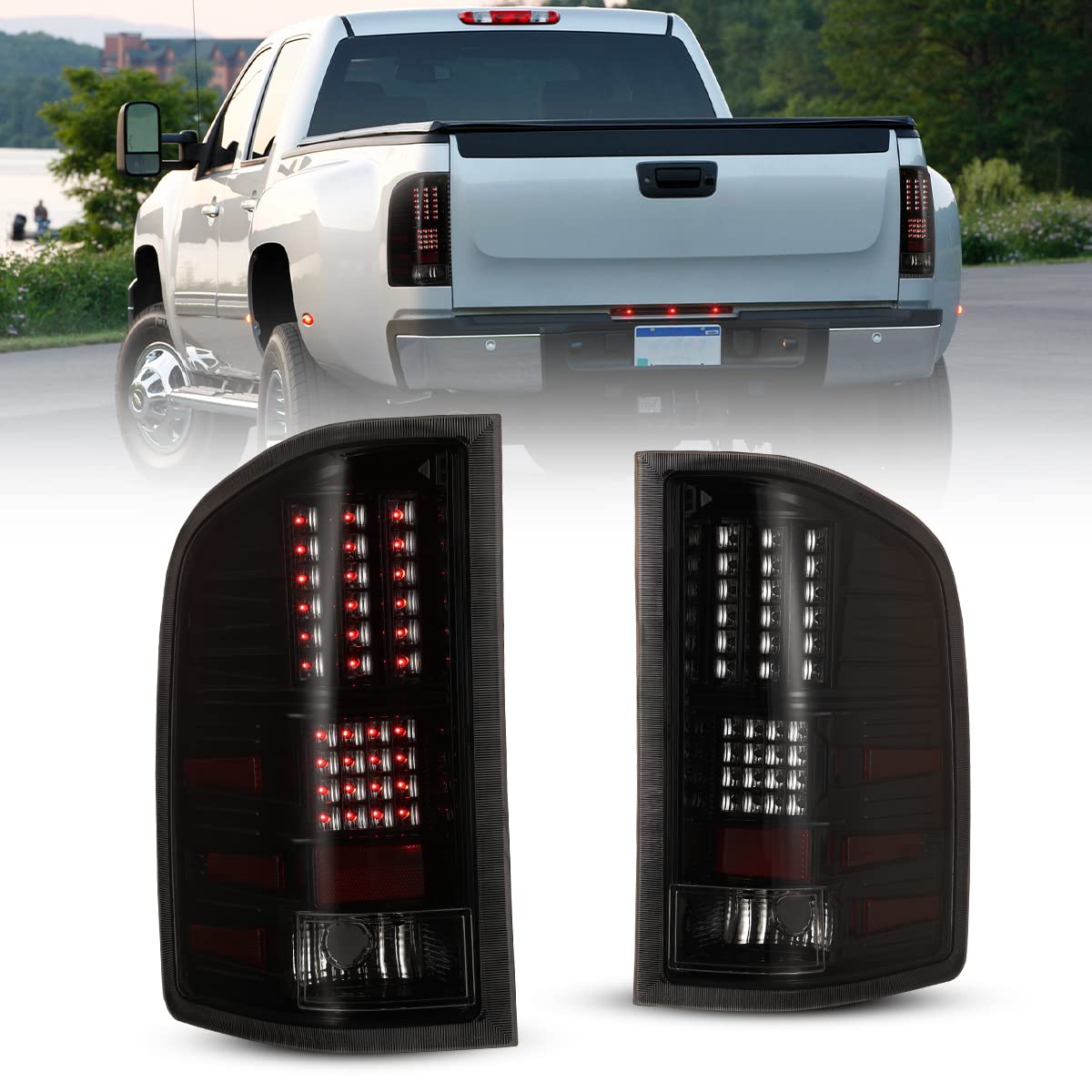 Nixon Offroad Led Taillight For 2008-2013 Chevy Silverado 1500 Tail Light Assembly For 2008-2014 Chevy Silverado 2500 3500, 2007 Silverado 1500/2500/3500 New Body (Clear Lens)