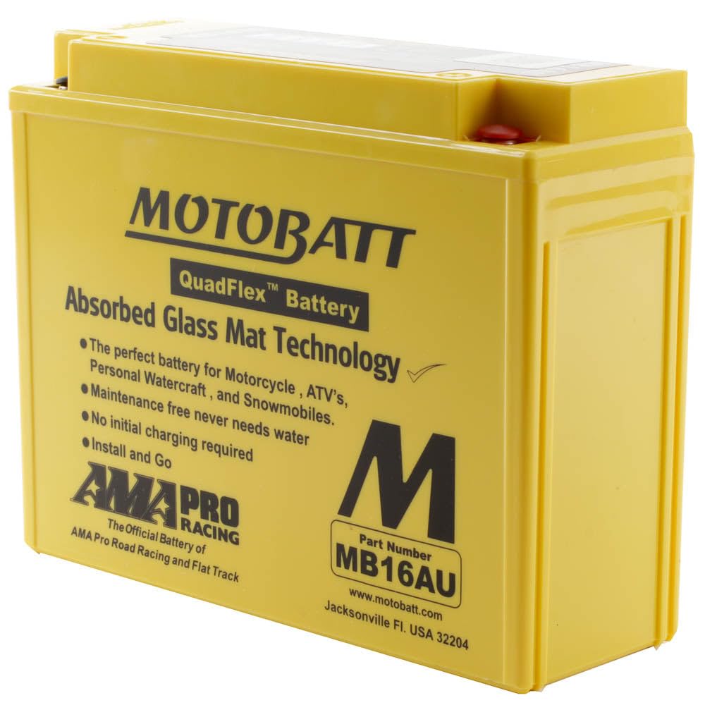Motobatt Mb16Au (12V 20.5 Amp) 230Cca Factory Activated Quadflex Agm Battery