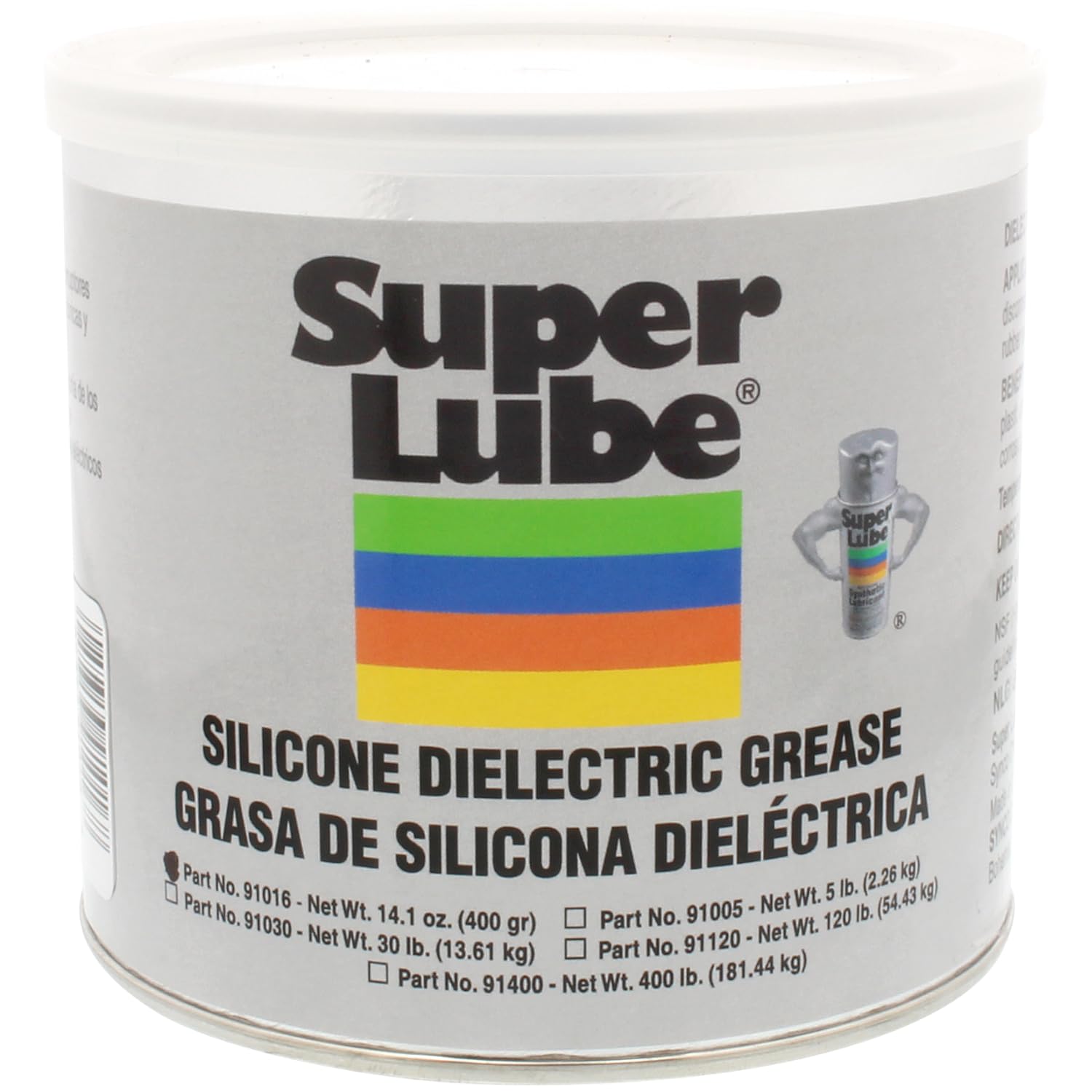 Super Lube Silicone Dielectric & Vacuum Grease Non-Curing Compound (Translucent White, 14.1Oz/400G Canister) | Nsf Certified Food Grade & Clean | Resistant To Thermal Degredation