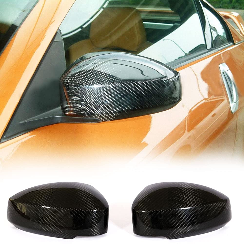 Mcarcar Kit Real Carbon Fiber Mirror Cover Caps Fit For Nissan 350Z Z33 Coupe Convertible 2003-2009 Add-On Cf Door Rearview Mirror Caps Car Exterior Outside Shell
