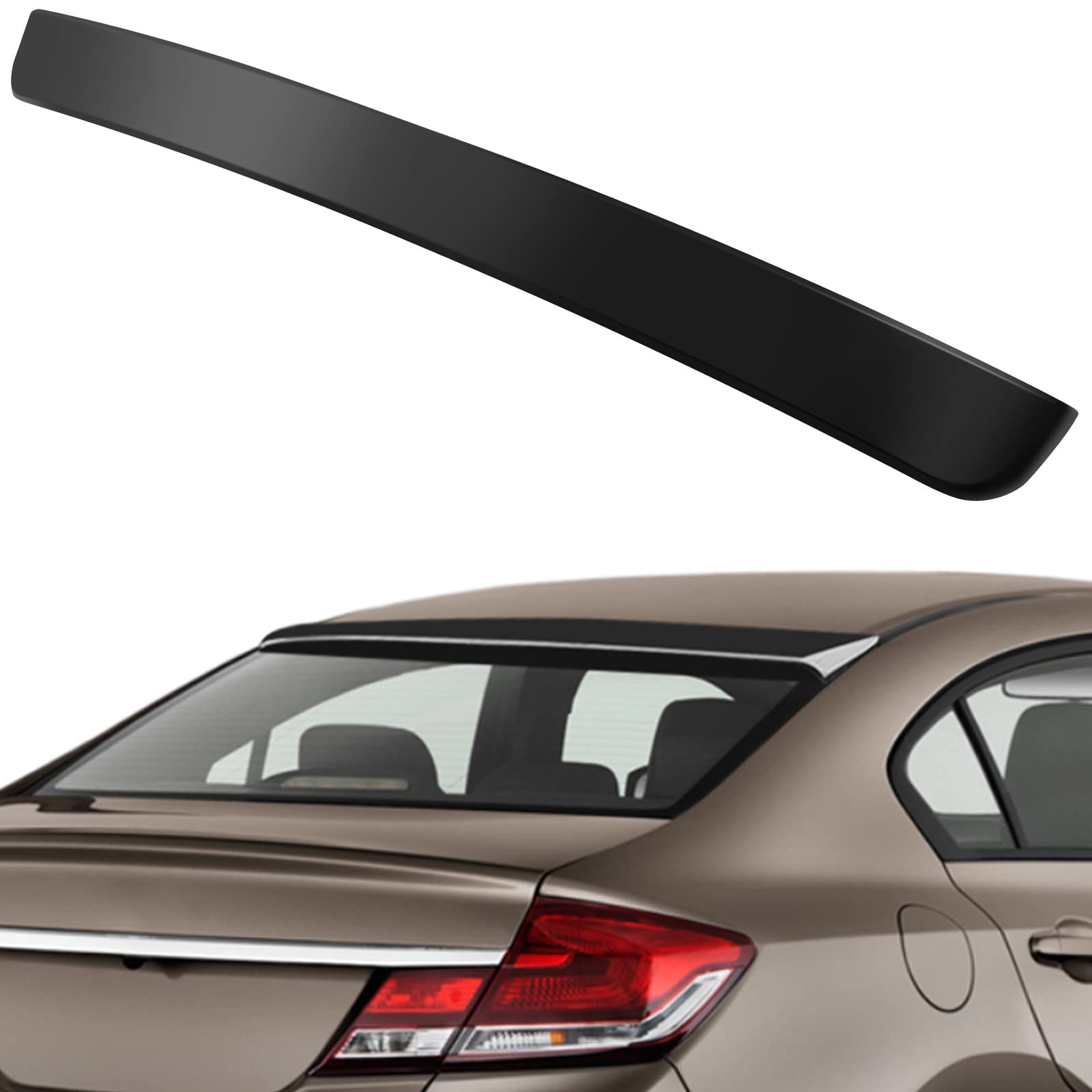 Zspart Rear Roof Spoiler Abs Fits For 2006-2015 For Honda Civic Sedan Rear Window Roof Top Spoiler Wing Matte Black Spoiler