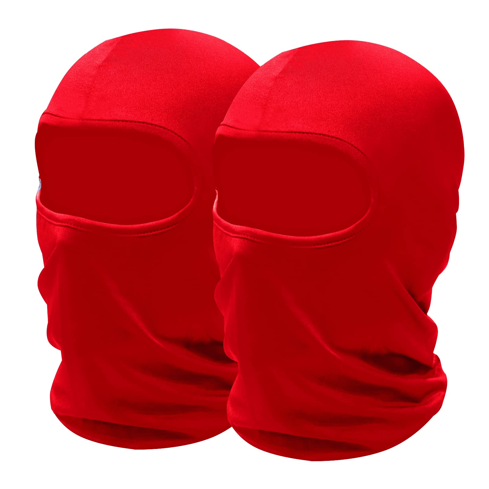 Sheverch 2 Pack Red Ski Mask Sun Protection Lightweight Balaclava Face Mask Men Women Football Motorcycling