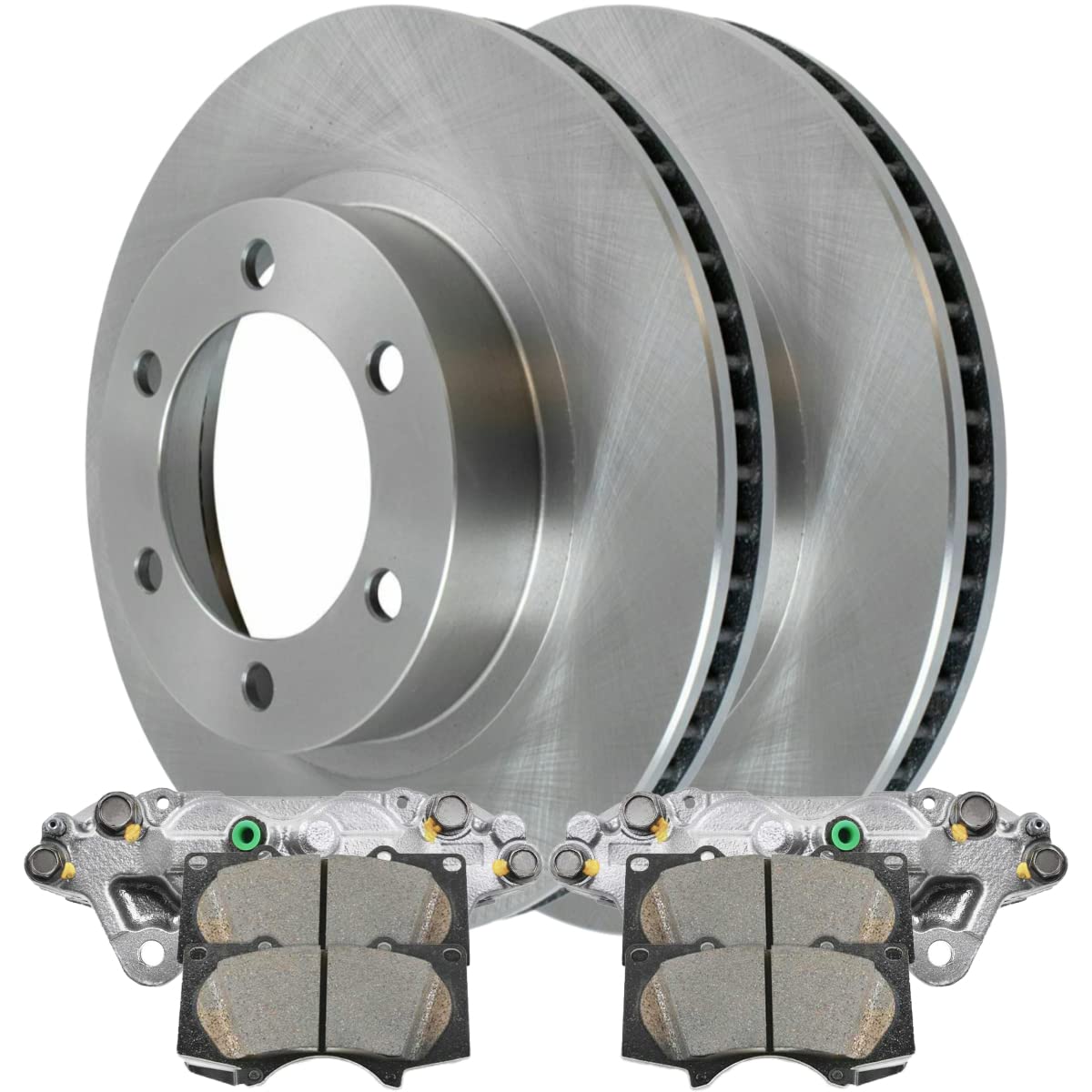 Autoshack Front Brake Rotors Calipers And Ceramic Pads Kit Set Driver And Passenger Side Replacement For 2003-2009 Toyota 4Runner 2005-2023 Tacoma 2007-2014 Fj Cruiser 2.7L 3.5L 4.0L 4Wd Rwd Bcpkg0514