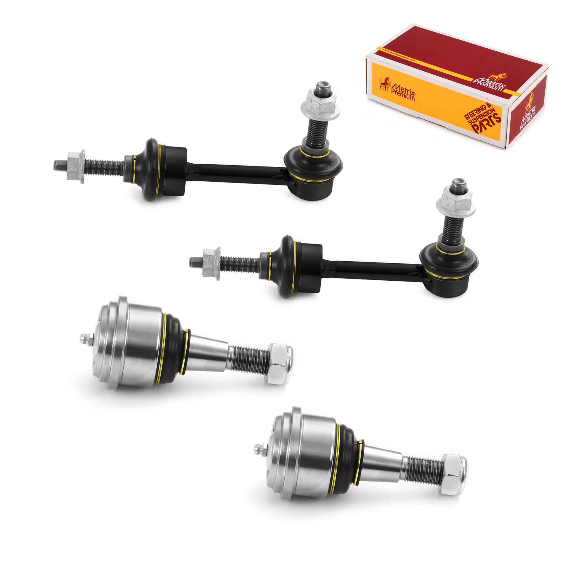 Metrix Premium Chassis Parts - 4 Pc Front L/R Sway Bar Stabilizer End Link & Front Upper L/R Ball Joint Kit Fits 14-22 Ram 2500, Ram 3500, Ram 4000 Mexico, 13 Ram 3500, K750889, K7460, Made In Europe