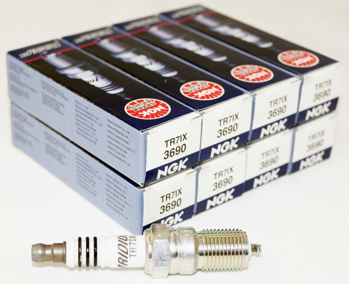 NGK Iridium IX Spark Plugs TR7IX #3690 - 8 Pack High Performance Engine Ignition for Optimal Power and Efficiency