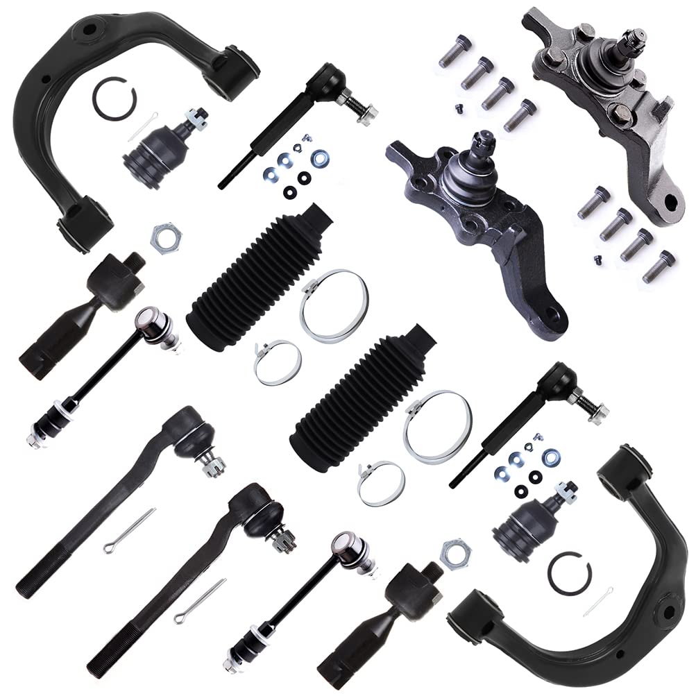Scitoo 16Pcs Suspension Kit Front Upper Control Arm Upper Lower Ball Joints Sway Bar Links Inner Outer Tie Rod Ends W/Steering Boots Fit For 1996-2002 For Toyota 4Runner