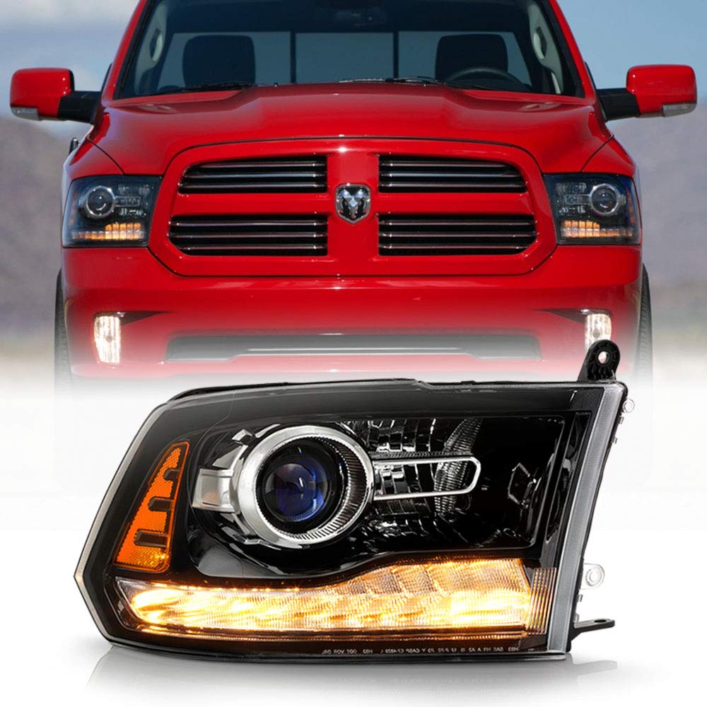 Acanii - For [Oe Projector Headlight Model Only] 2013-2015 Dodge Ram 1500 2500 3500 W/Black Trim Headlamp Passenger Side