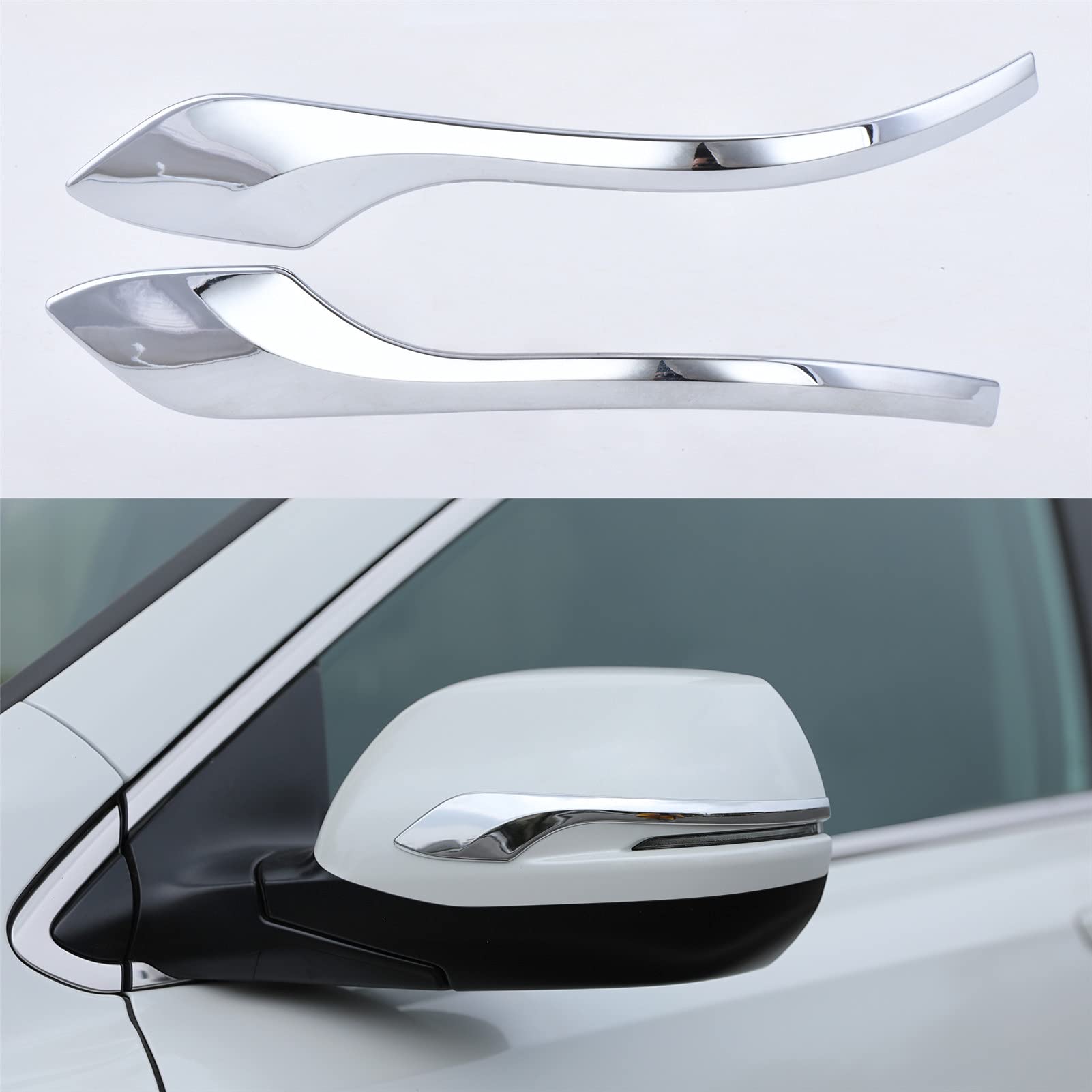 For Honda 2017 2018 2019 2020 2021 2022 Cr-V Crv Chrome Rear View Mirror Side Molding Cover Trims (Rearview Trims(2 Pcs))