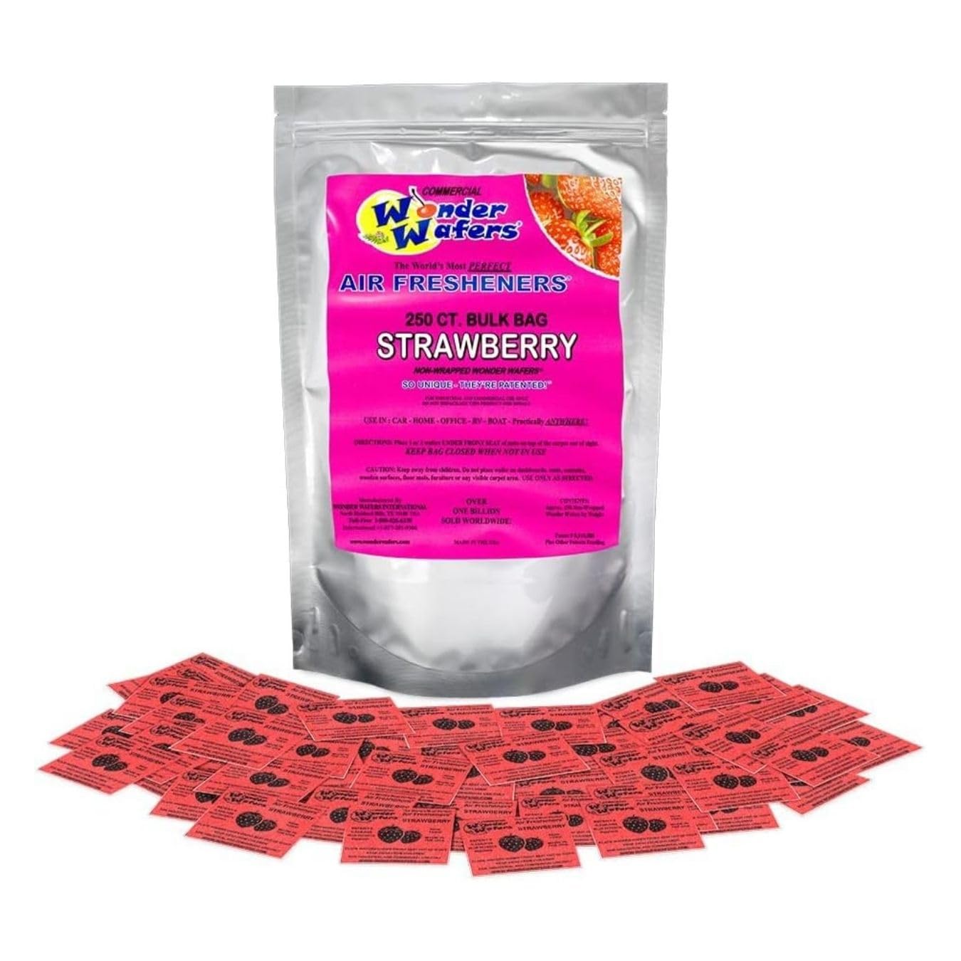 Wonder Wafers 250 Count Unwrapped Automobile Professional Use Air Fresheners Car And Truck Detail (Strawberry)