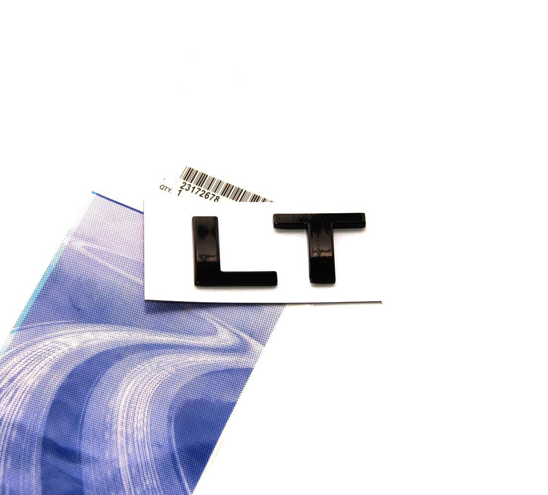 Yoaoo 1x OEM LT Letter Nameplate Emblem Badge for Silverado Sierra Tahoe Suburban 2007-2018 - Glossy Black Finish