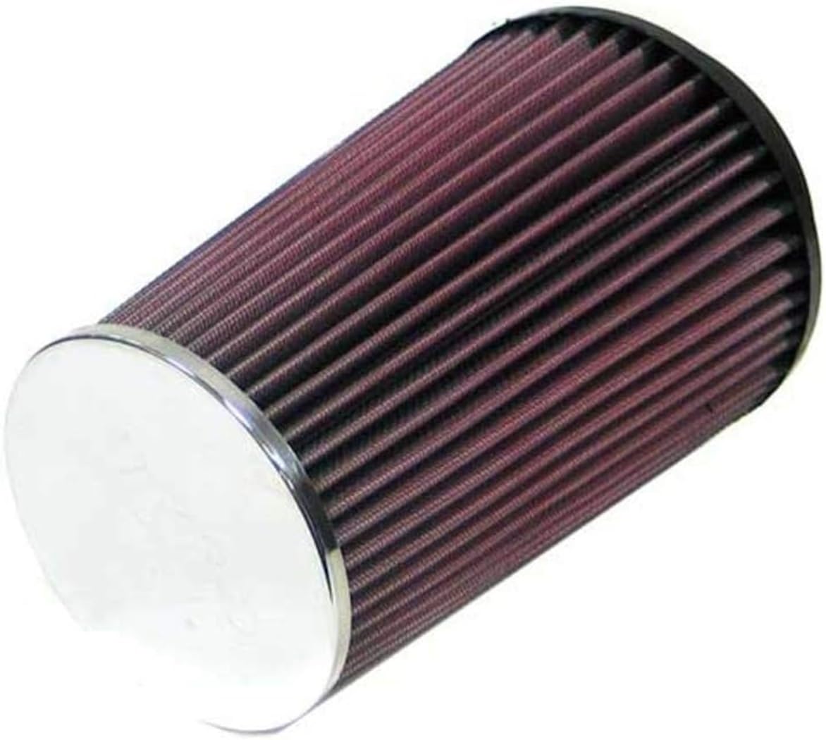 K&N High-Flow Original Lifetime Universal Clamp-On Air Filter: High Performance, Premium, Washable: Flange Diameter: 4 In, Filter Height: 8 In, Flange Length: 0.625 In, Shape: Round Tapered, Rc-4580