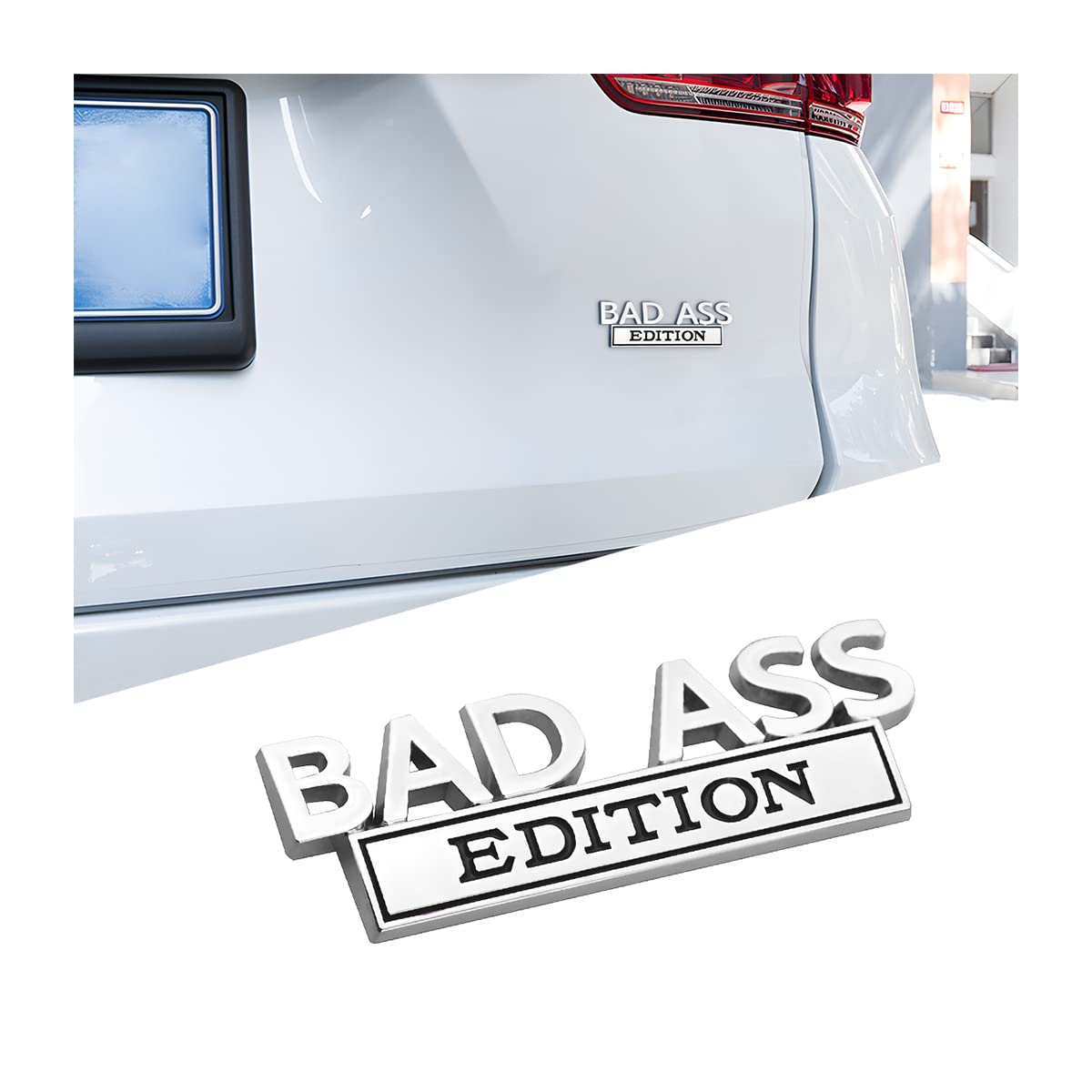 Car Bad Ass Edition Emblem, 3D Fender Badge Decal Car Sticker With 3M Adhesive, Auto Accessories For Tailgate Front Grille Hood Trunk, Car Replacement Compatible With Motorcycle Suv Truck