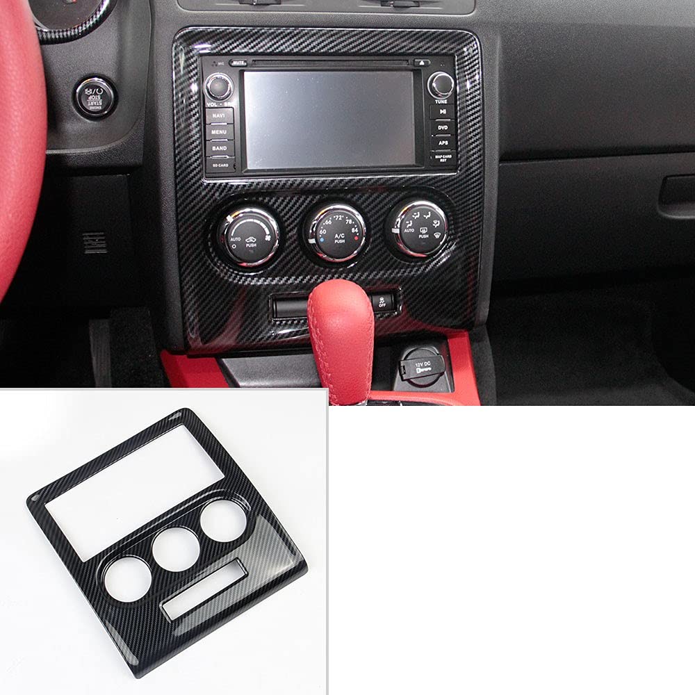 Korlot Carbon Fiber Central Dashboard Navigation Panel Cover Tirm For 2008-2014 Challenger