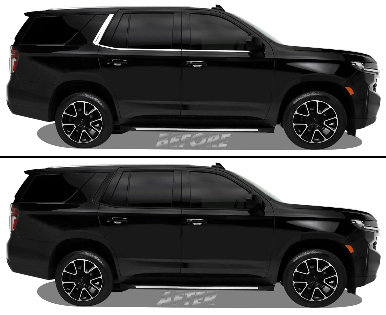 Slickmod Chrome Delete Blackout Vinyl Overlay For 2021-2023 Chevy Tahoe Window Trim (Gloss Black)