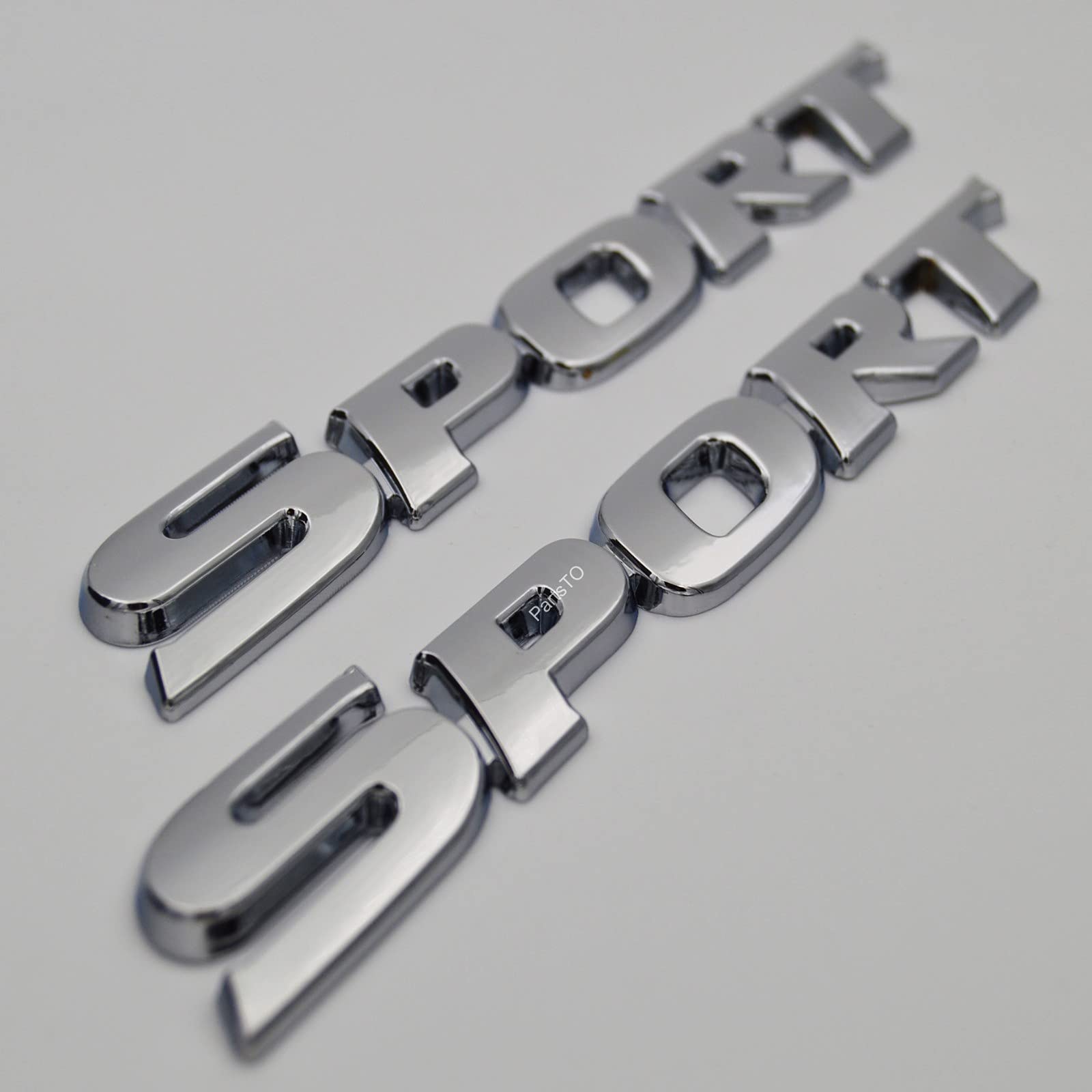 2X Chrome Sport Metal Decal Emblem Badge With Adhesive For Vehicle Universal Fit