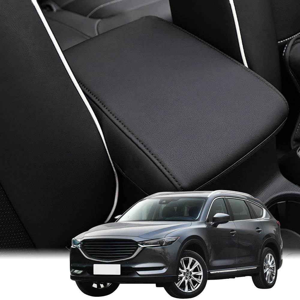 INTGET Black Car Center Console Cover for Mazda CX-5 (2018-2024) - Armrest Protector, Dog Seat Lid Cover, Accessories