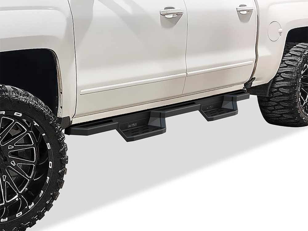 Aps Stainless Steel Pocket Steps Running Boards Side Bars Compatible With Chevy Silverado Gmc Sierra 1500 2007-2018 Crew Cab & 2500 3500 Hd 2019 Crew Cab (Exclude 07 Classic)