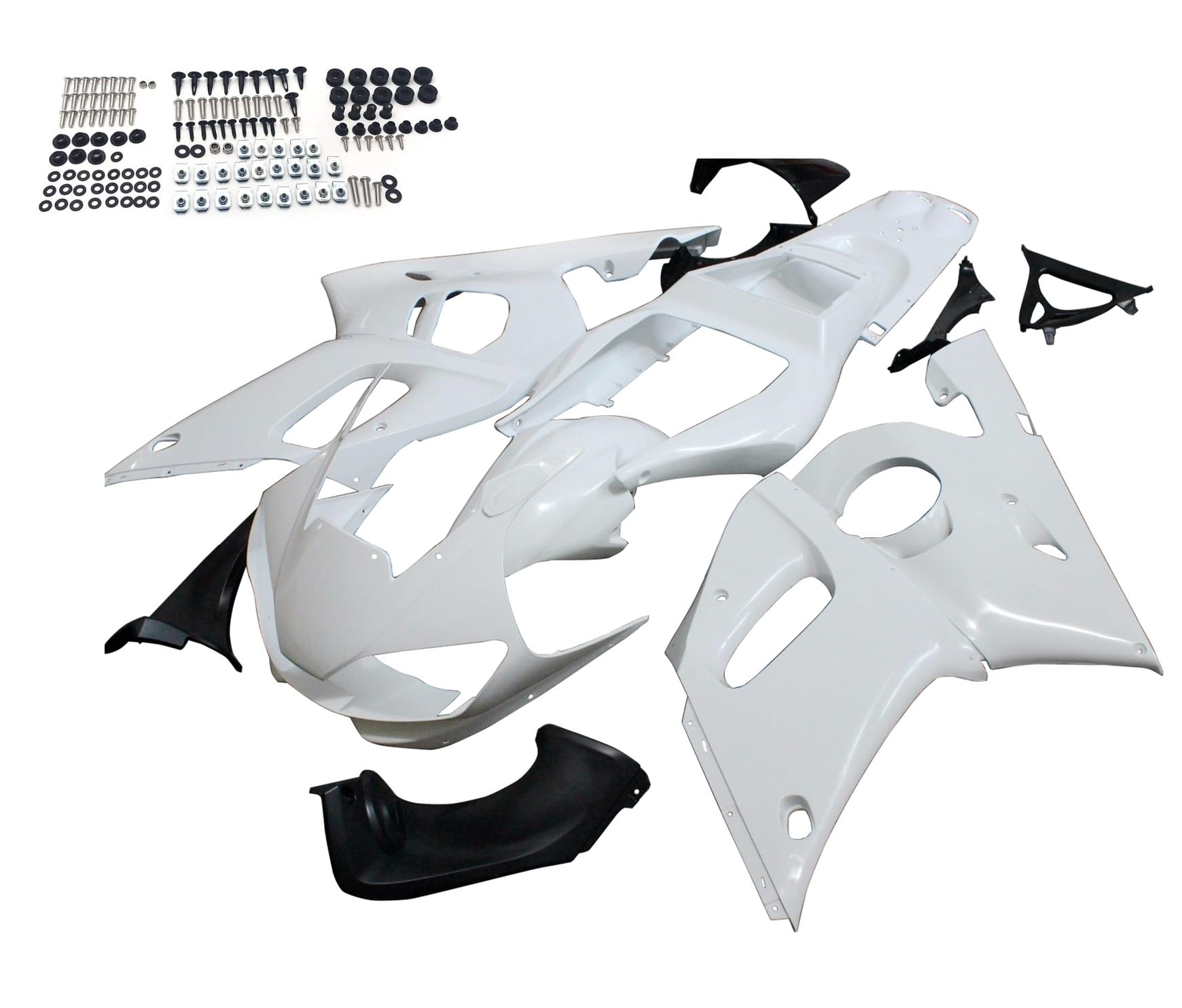 Httmt- Compatible With Yzf R6 Yamah 1999-2002 Unpainted Abs Body Work Fairing Kit W/Screw Kit
