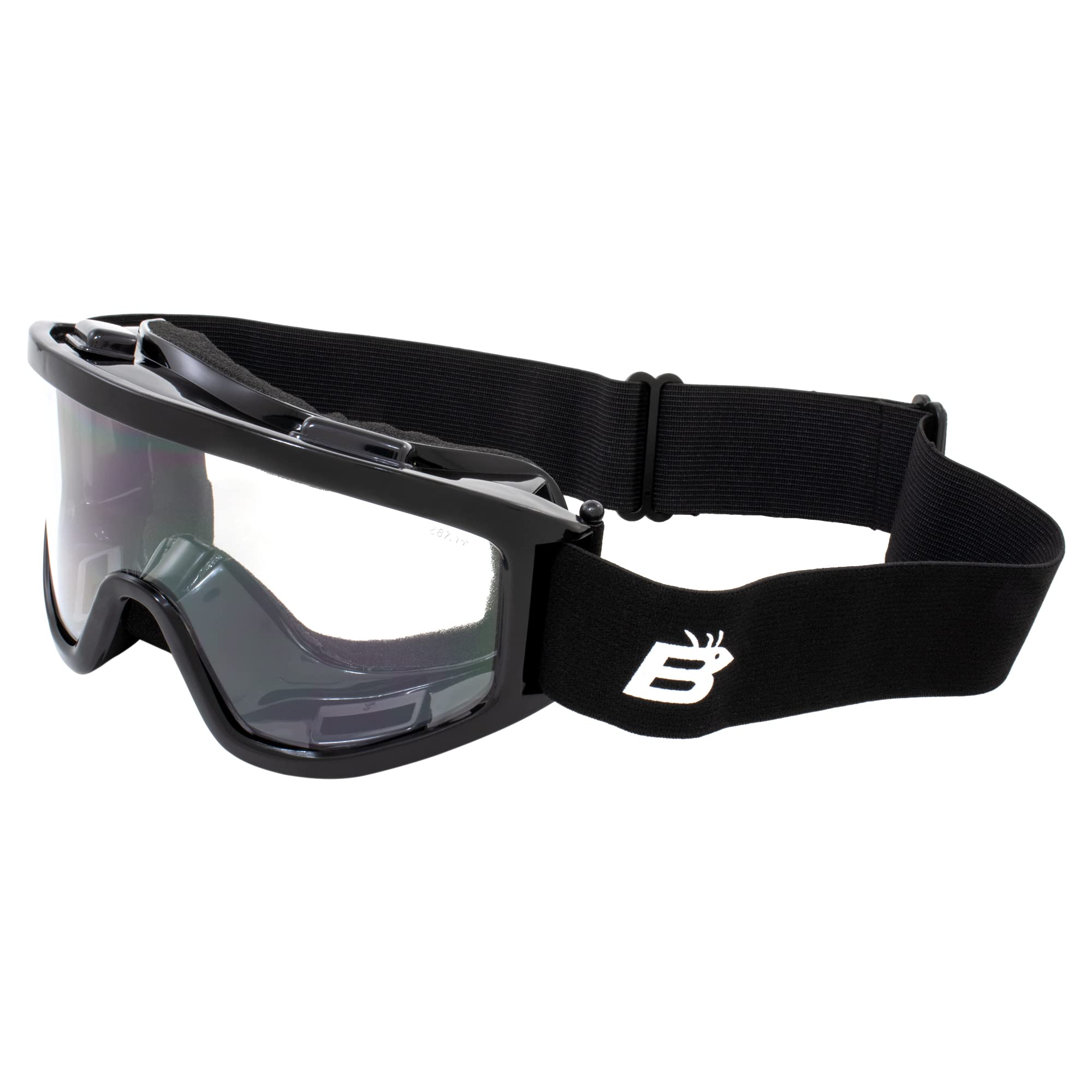 Birdz Eyewear Vulture Motorcycle Goggles (Black Frame/Clear Lens)