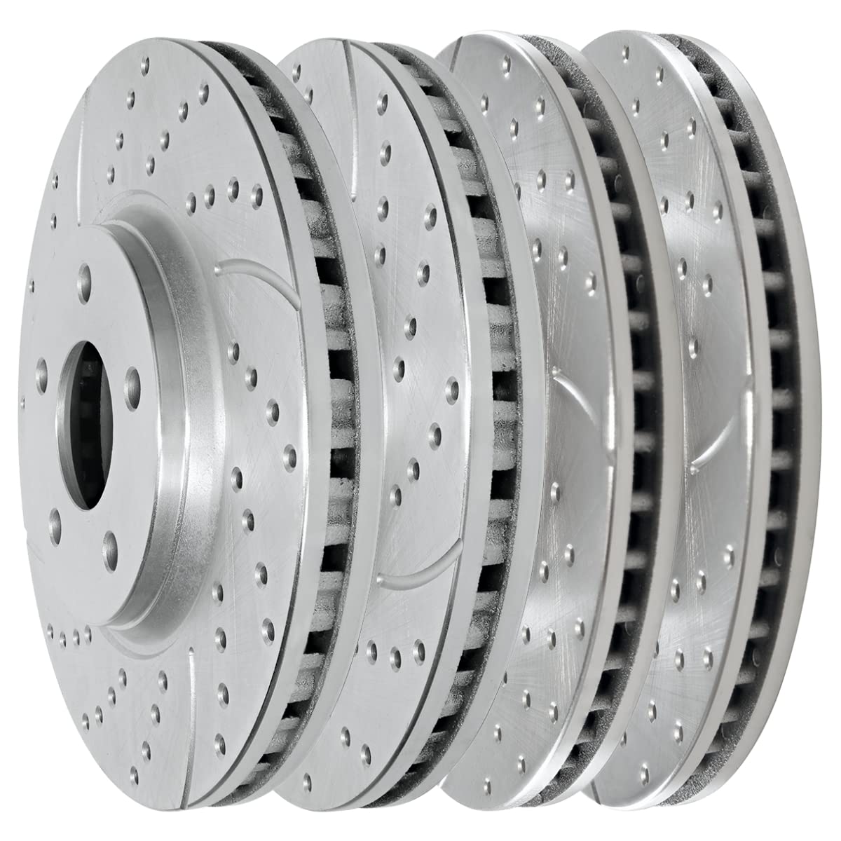 Autoshack Front And Rear Drilled Slotted Rotors Set 4 Replacement For 2011-2022 Jeep Grand Cherokee Dodge Durango 3.0L 3.6L 5.7L 6.4L V6 Awd Rwd Vented Rotor Diameter Front 350Mm; Rear 330 Mm Brkpk365