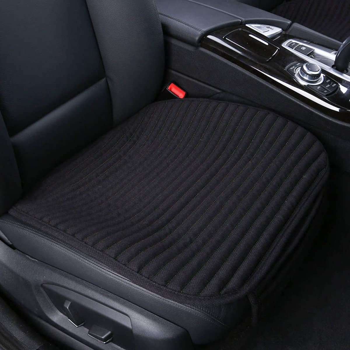 Black Car Seat Covers,Buckwheat Hulls Car Seat Cushion,Truck Seat Covers,Compatible Sedan Suv Van Mpv,Car Seat Pads,Bottom Seat Covers For Cars[Black Front Seat]
