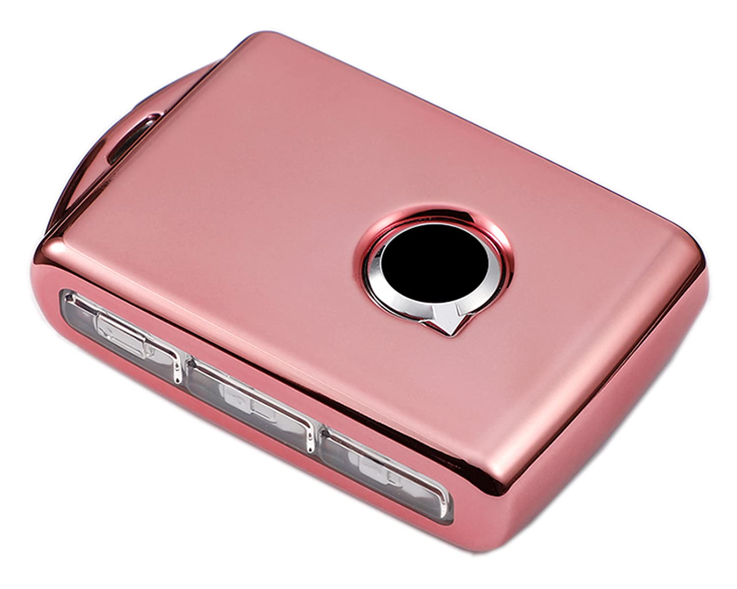 Arruweer Key Fob Cover For Volvo Full Protection Soft Tpu Smart Key Case Holder Fits For 2017 2018 2019 2020 2021 Volvo Xc40 Xc60 Xc90 S90 V90 Keyless Entry Remote (Pink)