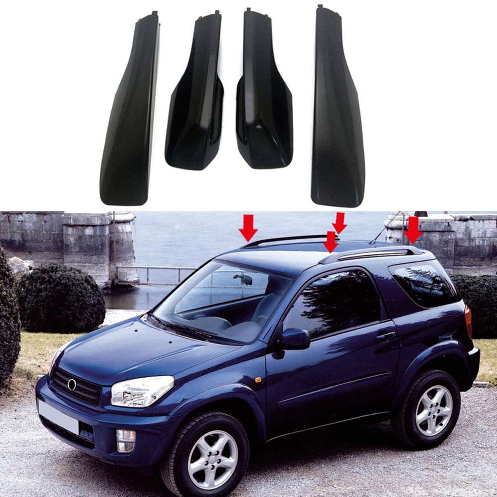 High Flying Car Accessories Black Roof Rack Rails End Cap Protection Cover Shell For Toyota Rav4 2001-2005