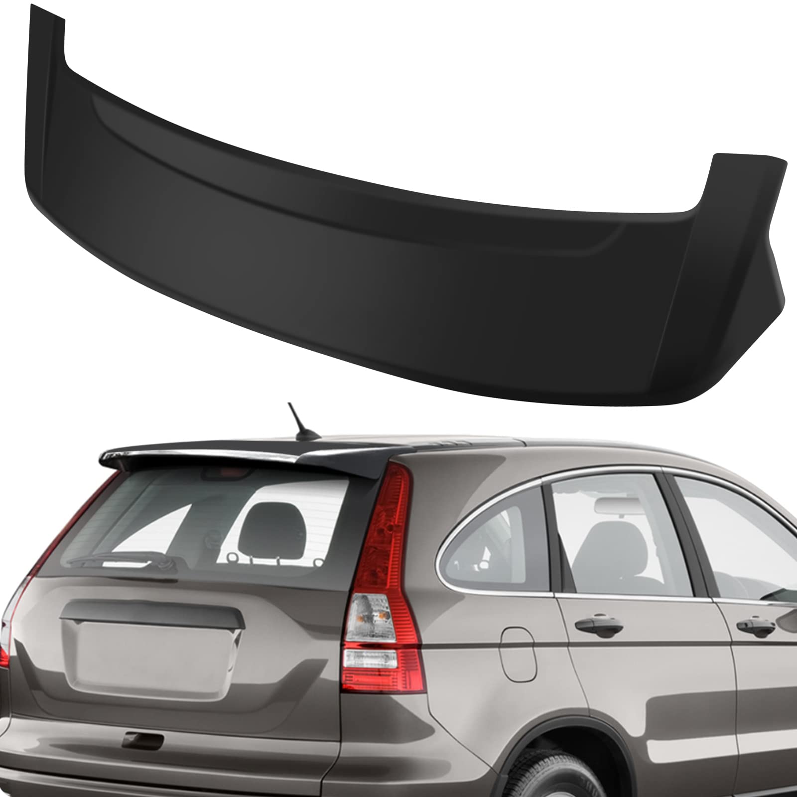 Zspart Rear Roof Spoiler Abs Fits For 2007-2011 For Honda Cr-V Rear Window Roof Spoiler Wing With 3Rd Brake Light Matte Black Spoiler