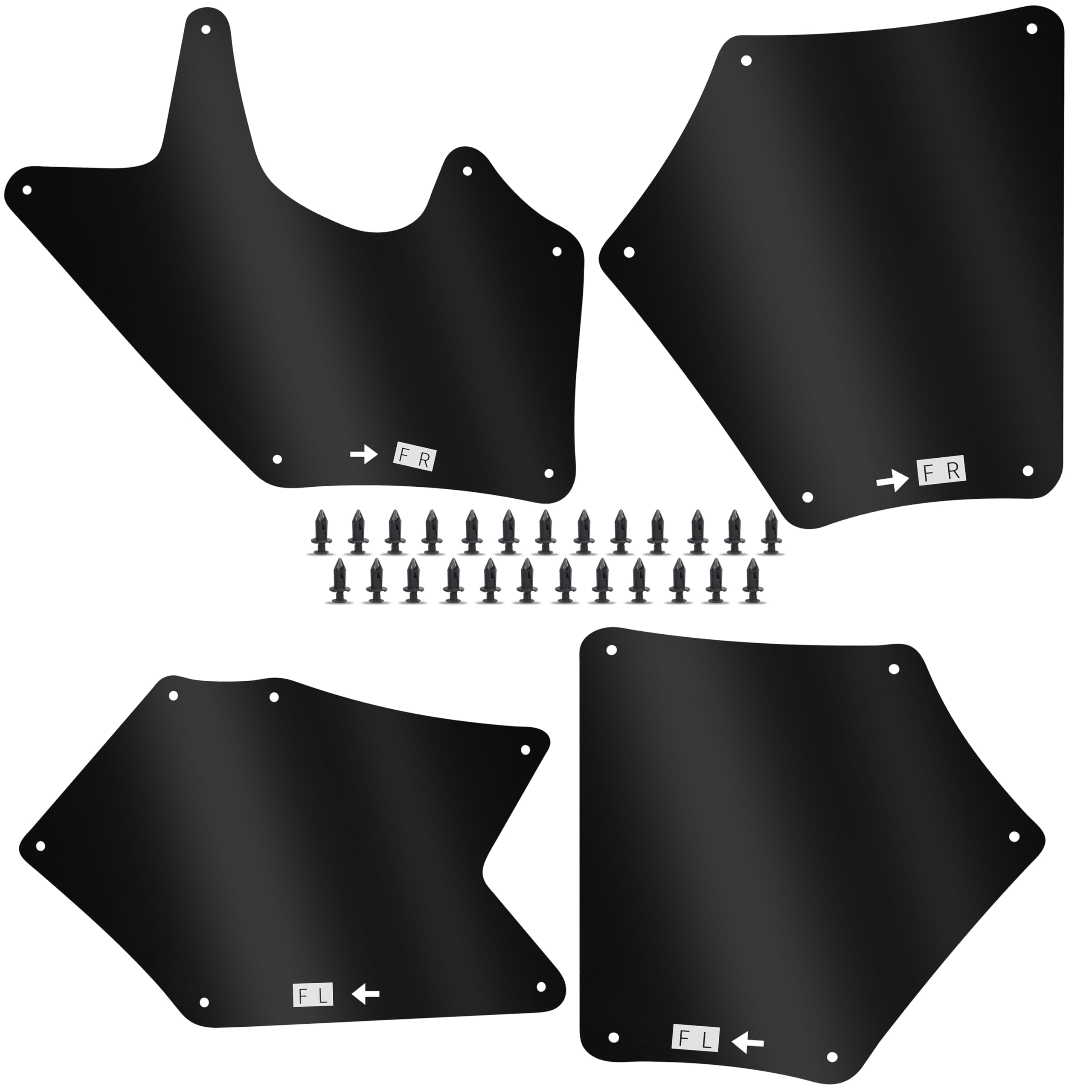 Hecasa Front Splash Guards Fender Liner Shields W/Clips Compatible With 2007-2022 Toyota Tundra Sequoia Replace For 53737-0C030 53736-0C030 53739-0C020 Apron Seal Mud Flaps Mudflaps Mudguards 4Pcs