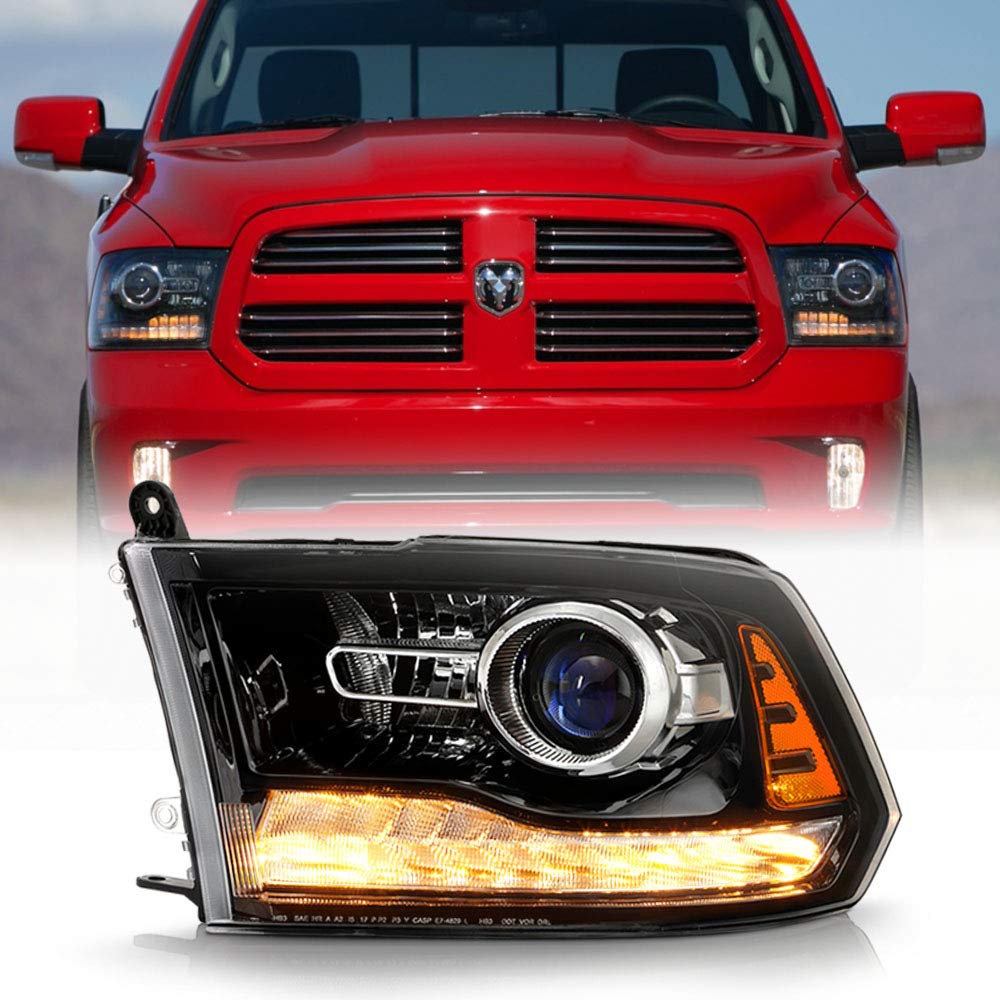 Acanii - For [Oe Projector Style] 2013-2015 Dodge Ram 1500 2500 3500 W/Black Trim Headlight Headlamp Left Driver Side