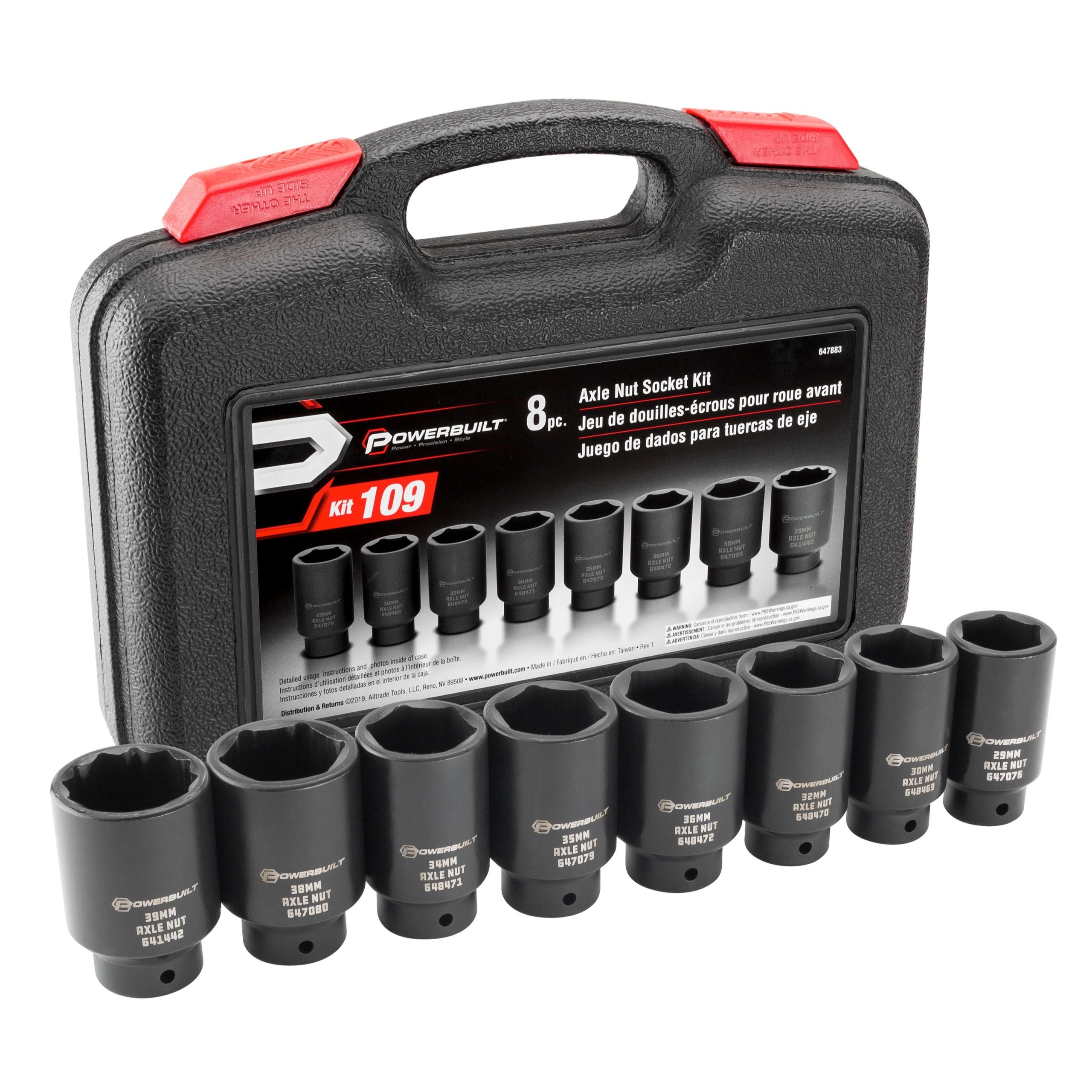8 Piece Axle Nut Socket Set
