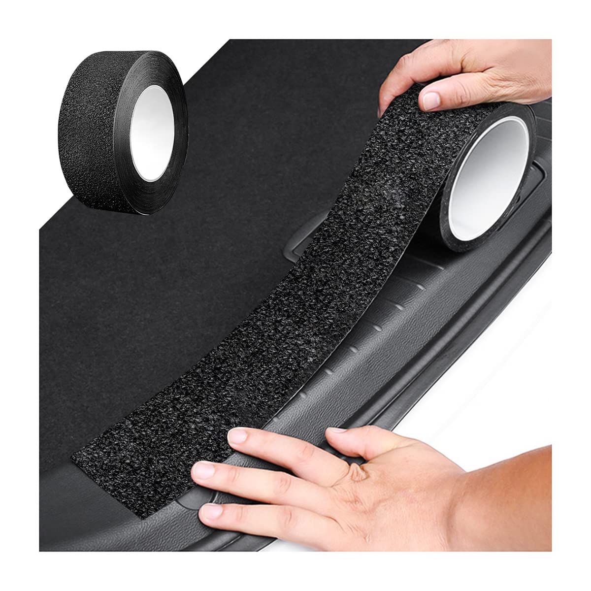Anti Slip Car Door Entry Guard, Diy Adhesive Door Sill Protector, Nano Tape Films Peva Cover, Rear Trunk Edge Guard Protection, Car Accessories (Black, 2.7'X196')