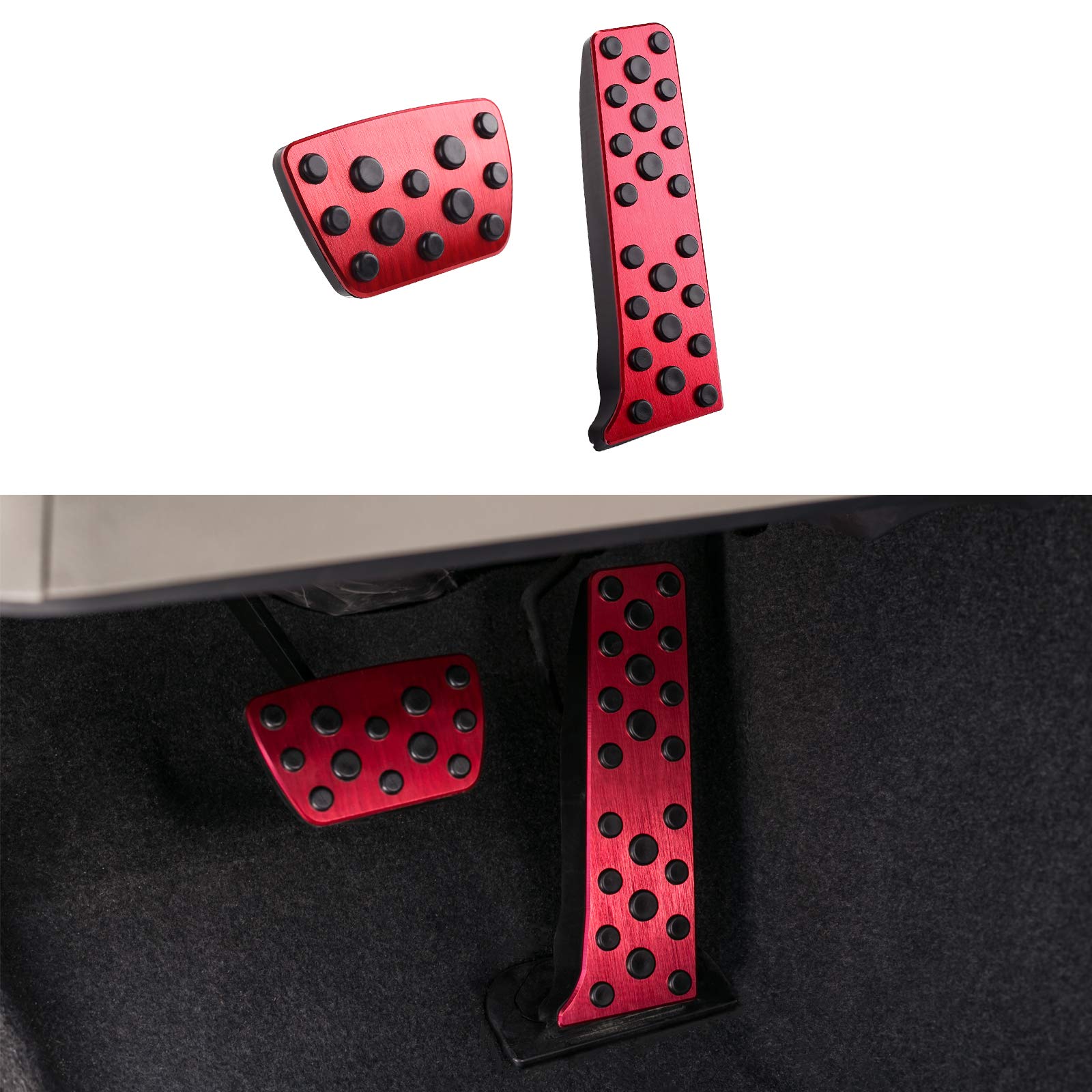 Cke For 8Th Gen Camry Compatible With Toyota Camry Rav4 Avalon Highlander Sienna Venza Bz4X Prius Crown For Lexus Es Ls Car Pedals Foot Pedal Covers Brake And Gas Pedal Pads -Red