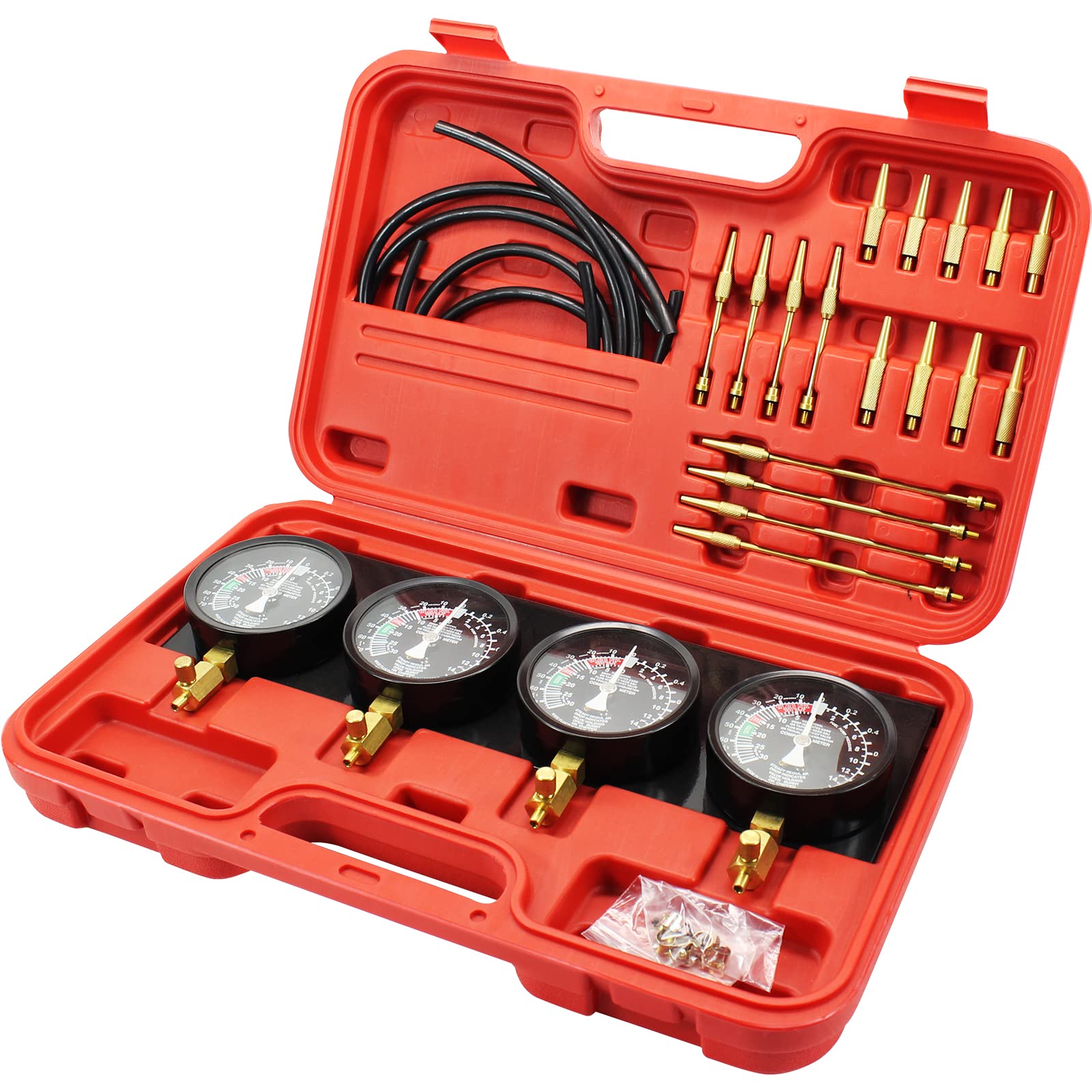 Vevor Fuel Vacuum Carburetor Synchronize Tool Kit Fuel Vacuum Carburetor Synchronizer Carb Sync Gauge Set With Rubber Hose